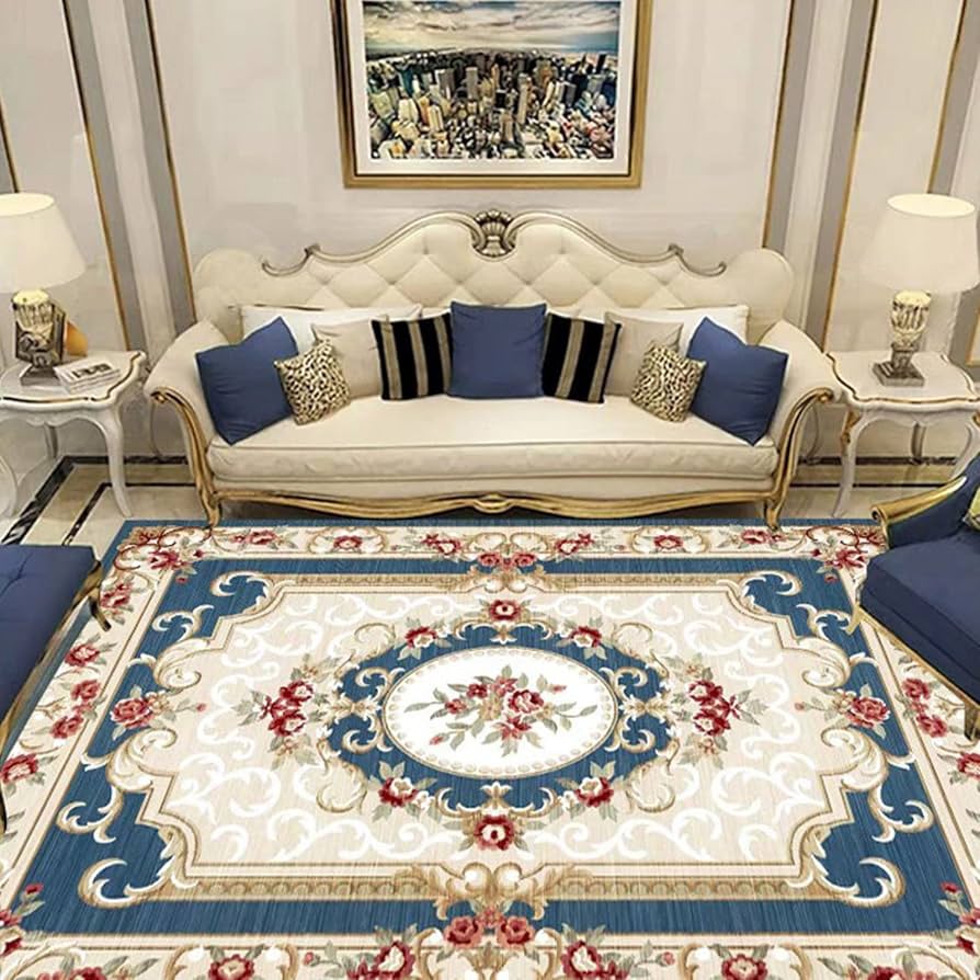 オリエンタル風 花柄ラグ 約200x250cm オリエンタル柄ラグ〔200×250cm〕 ラグマット センターラグ