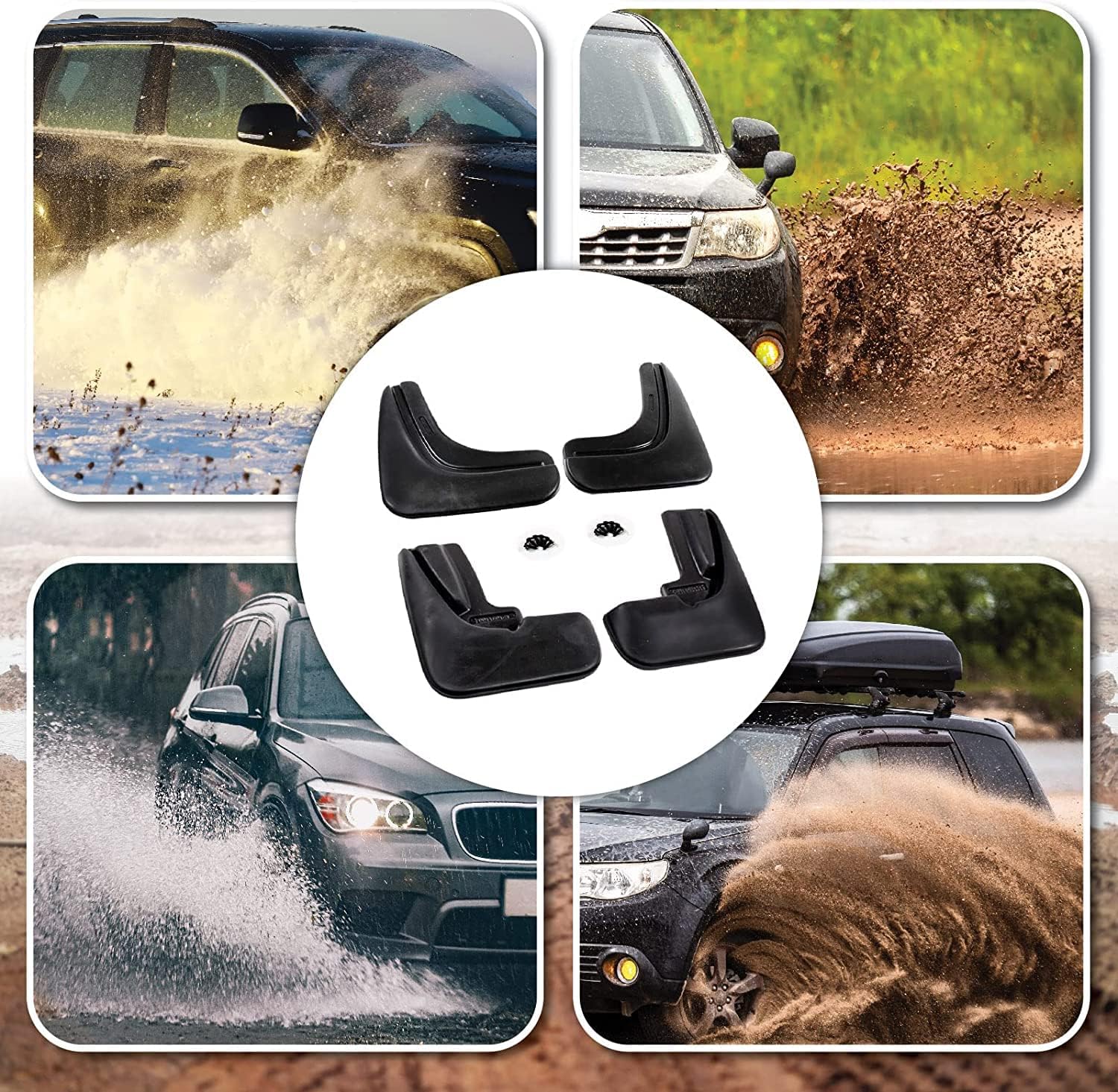 Garde-boue Pour Peugeot 3008 II (2017-2023) - 4 Pièces Avant/arrière - Caoutchouc - Protection Boue, Graviers - Installation Sans Perçage