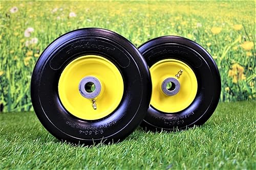 Miniatura 6 de Juego de 2 conjuntos de neumáticos planos de 9 x 3.50-4 compatibles con John Deere AM115510 de 38 pulgadas de 4 pulgadas, cubo de 34 pulgadas con