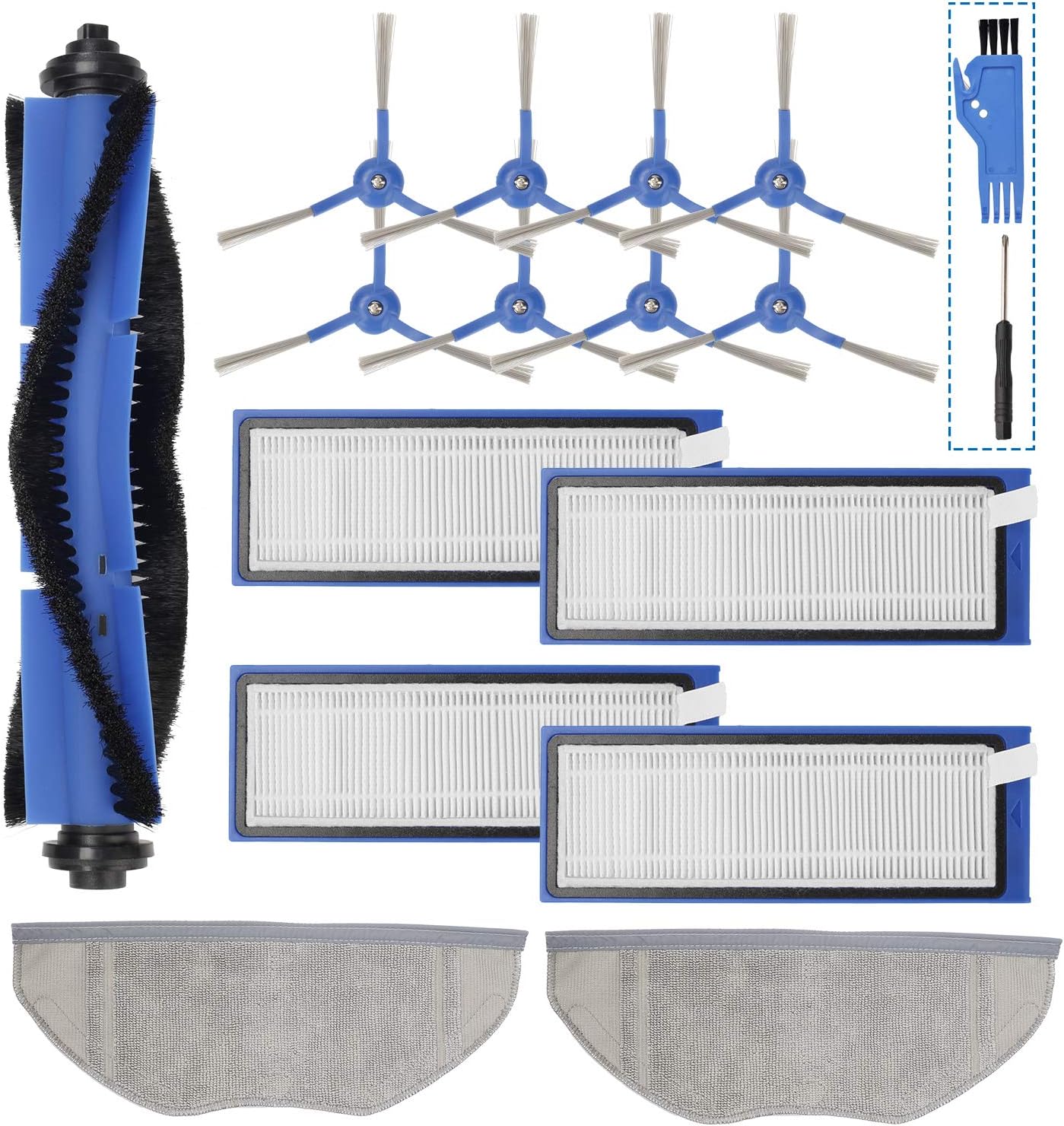 Smilyan Replacement Parts Kit for Eufy RoboVac L70 Hybrid Robot Vacuum Cleaner, Accessories includes 1 Rolling Brush 2 Mop Pads 4 HEPA Filters 8 Side Brushes