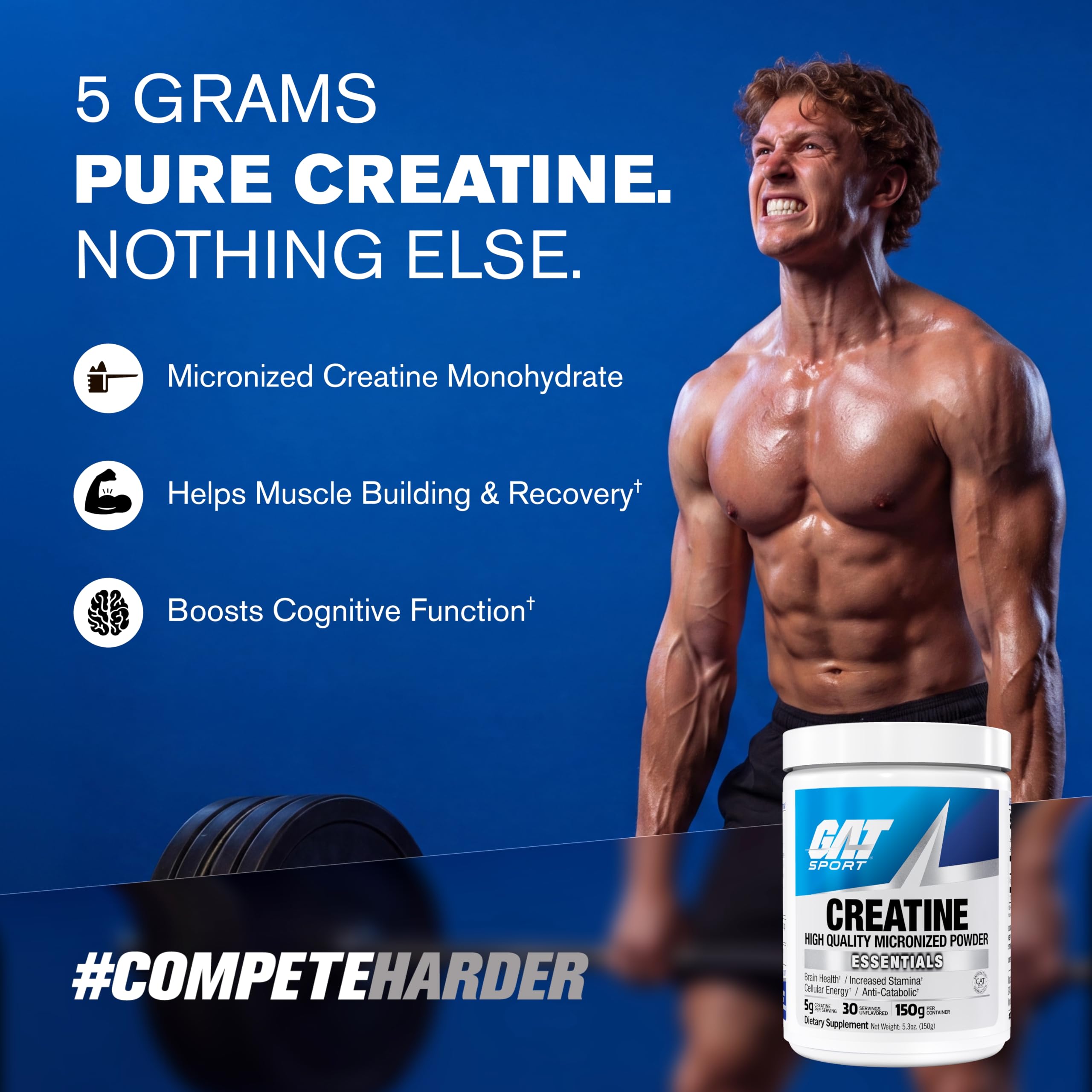 GAT SPORT CREATINE MONOHYDRATE, 5.3 oz (30 Servings) — Amazon image 2