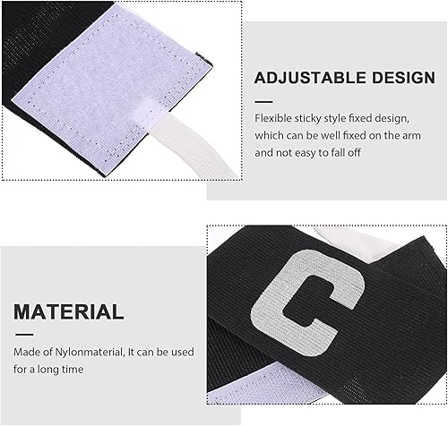 Miniatura 6 de 3 uds Youth Captain Armband Football Soccer Elastic Captain Armband Bandas ajustables Capitán Brazalete para jóvenes (negro)