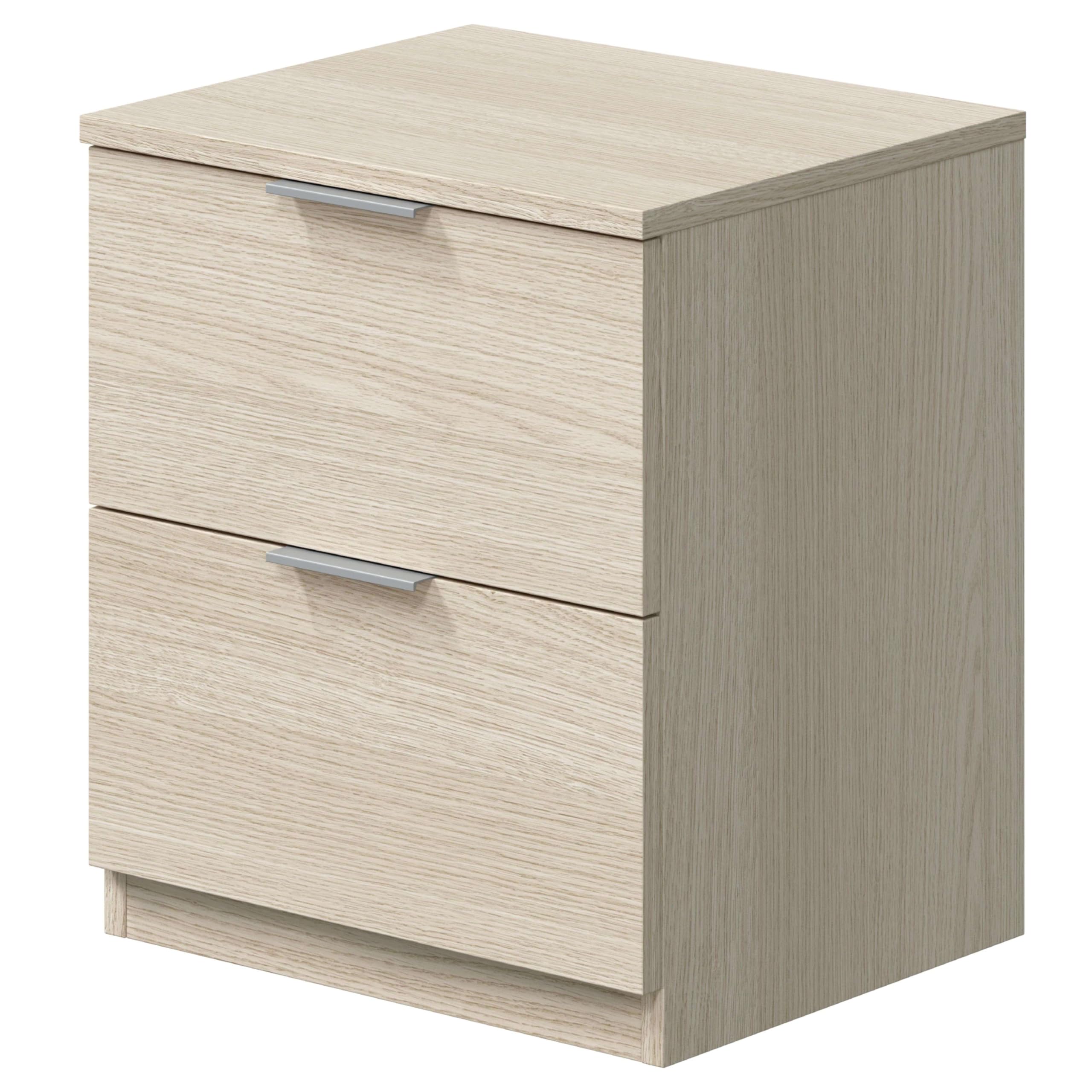 Habitdesign LC7820R - Table de Chevet avec Deux tiroirs Low Cost, Table de Chambre à Coucher Couleur Beige, Mesure 45 cm (Hauteur) x 38 cm (Longueur) x 34 cm (Profondeur)