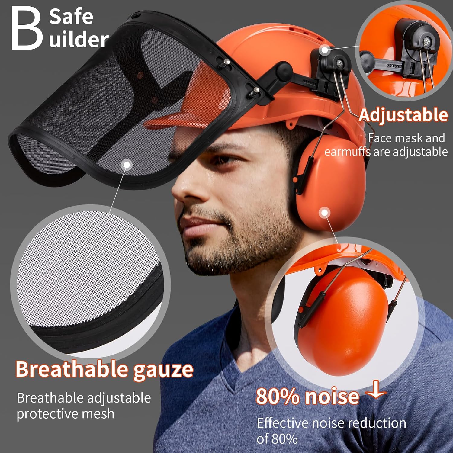 SRSAFETY Full Brim Hard Hat Carbon Fiber Design 6 Point Adjustable Ratchet Suspension OSHA Approved ABS Work Helmet for Men&Women ANSI Z89.1 Type I Class C