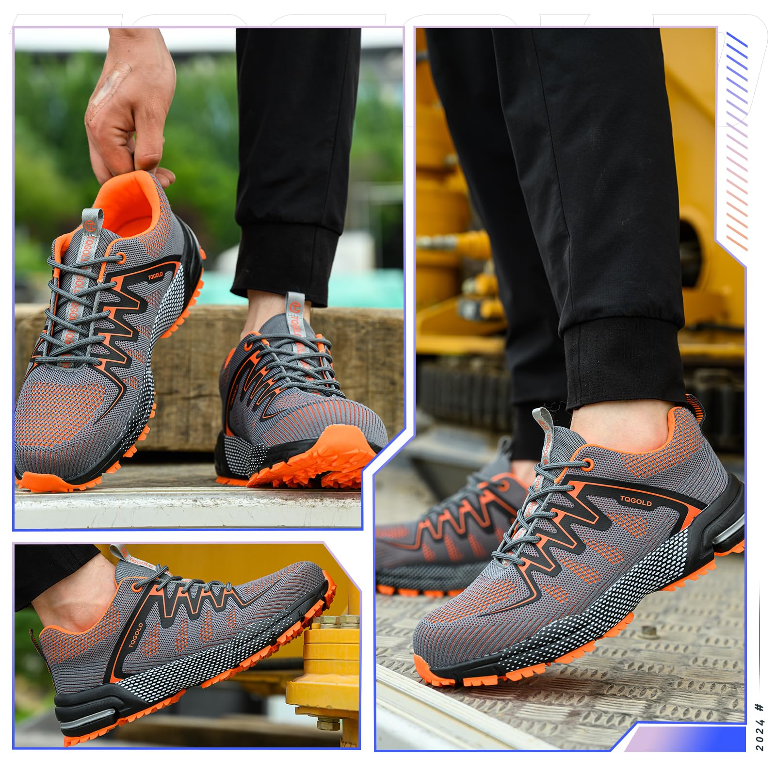 TQGOLD Scarpe Antinfortunistiche Uomo Donna Scarpe da Ginnastica Leggere Antiperforazione Punta in Acciaio Comode Scarpe Sicurezza