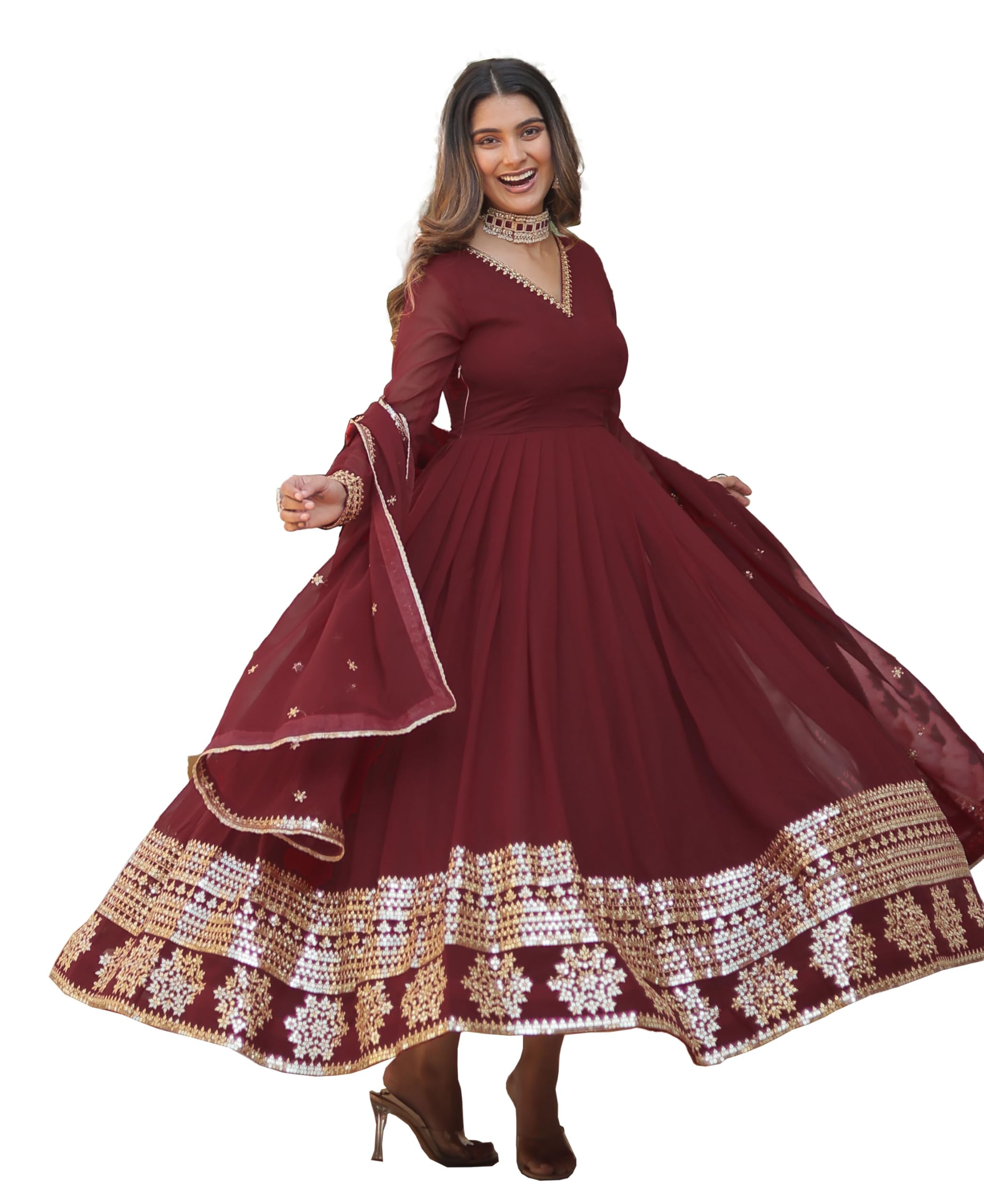 Havy Georgette Embroidered Anarkali Dress for Women