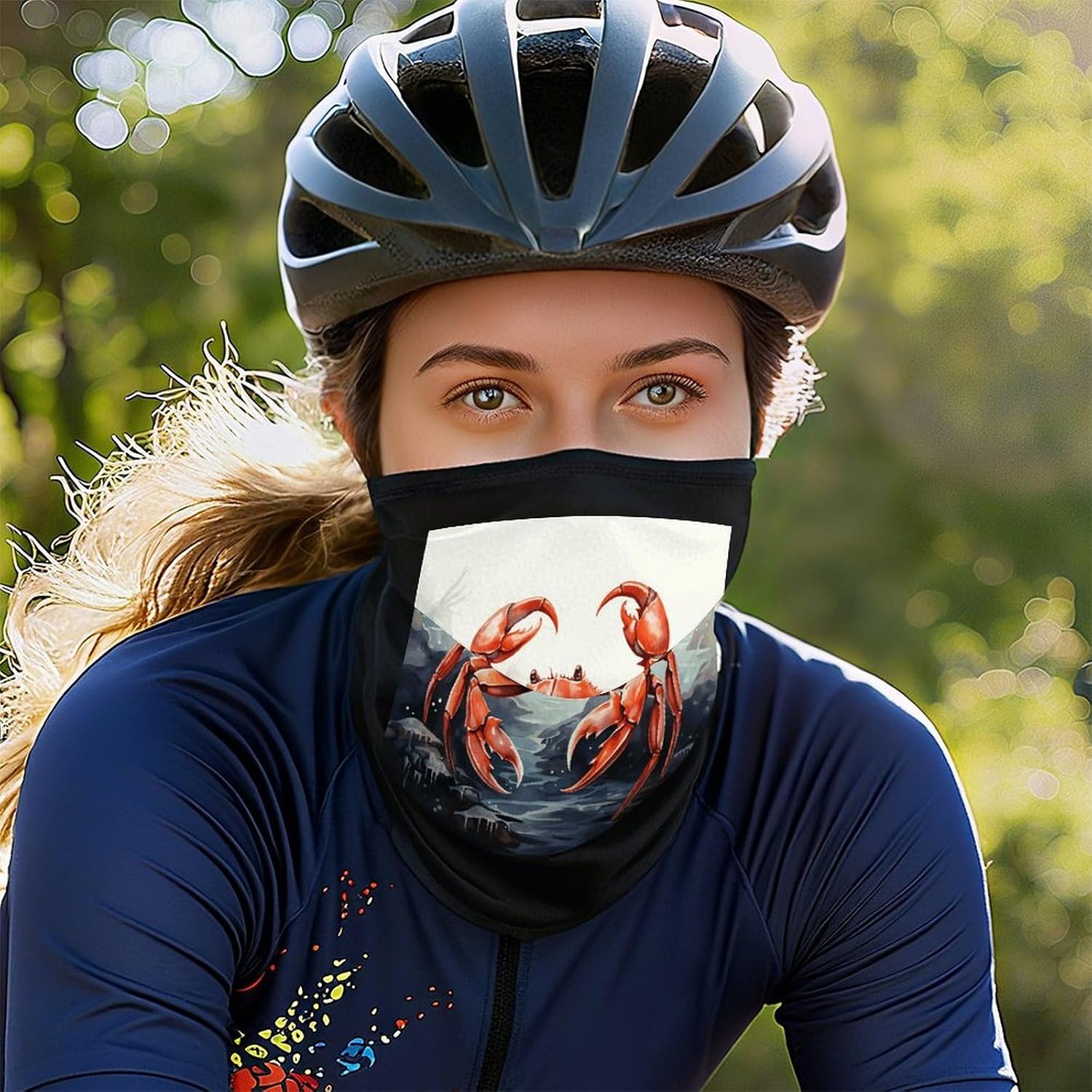 Red Crab Sea Face Mask for Men Women,Neck Gaiter Sunscreen Breathable,Face Cover for Skiing Fishing Hiking Cycling