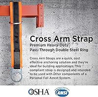 Vista 2 de AFP Correa de Brazo Cruzado de 3 pies Premium de Servicio Pesado de Paso Directo con Anillo Doble de Acero, Conector de Anclaje de Protección contra