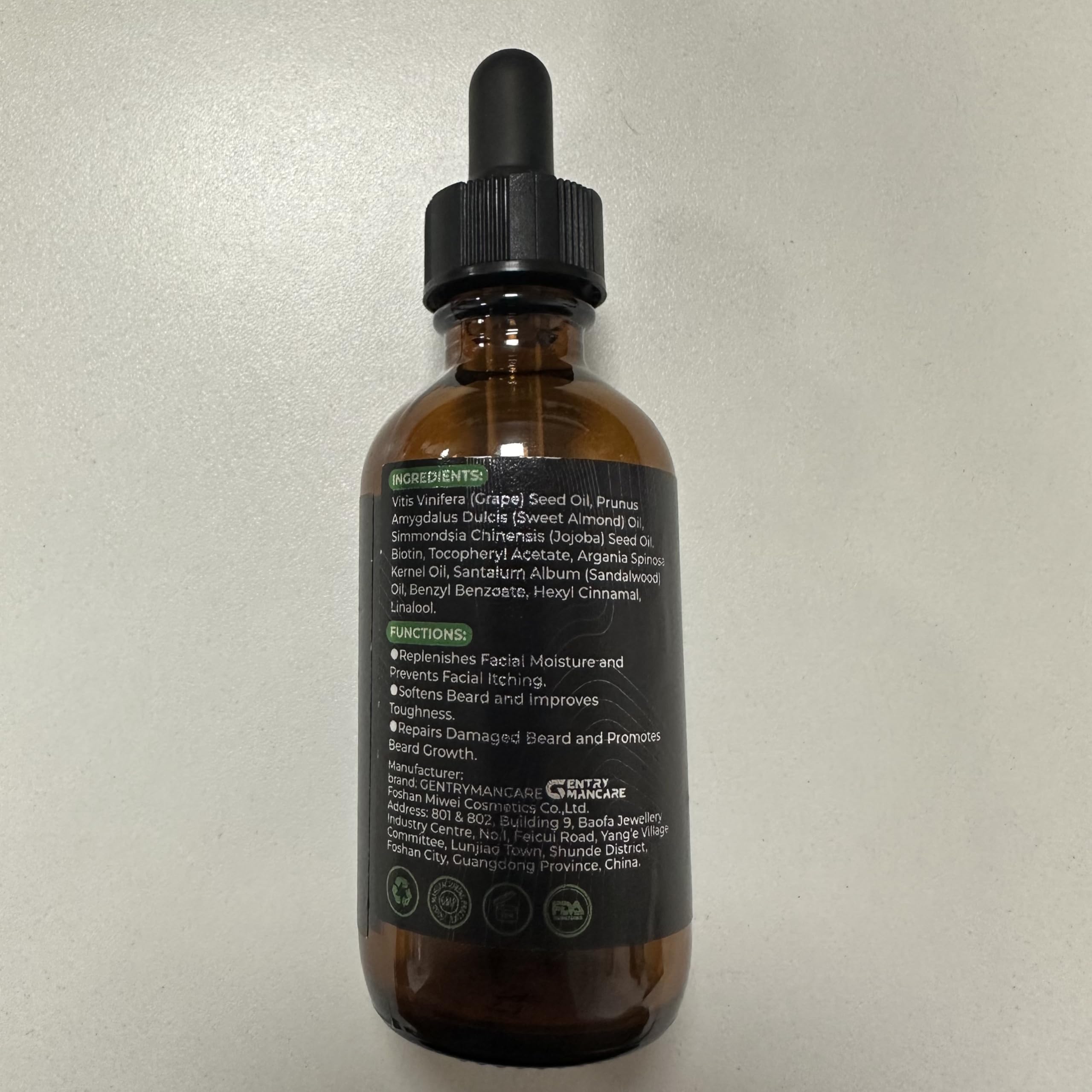 GENTRYMANCARE Beard Growth Oil with Biotin, Beard Oil for Men - Mustache Oil & Beard Conditioner for Growth - Hydrates, Thickens Facial Hair Growth - Made with Castor Oil & Argan Oil - 2Oz (Cedar)