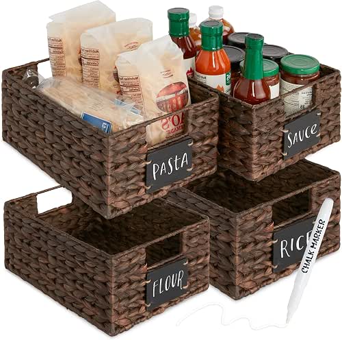 Best Choice Products Set of 4 9x12in Water Hyacinth Pantry