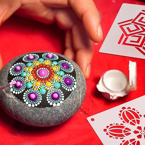 Miniatura 97 de 66 plantillas pequeñas para manualidades, plantillas reutilizables de 3 pulgadas para pintar sobre madera, plantillas de pintura para pared