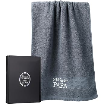 Papa Gift Weltbester Papa Hand Towel 35 x 75 cm Made of Cotton - Father's Day Gift - Personal Gift for Birthday and Christmas - Includes Gift Box