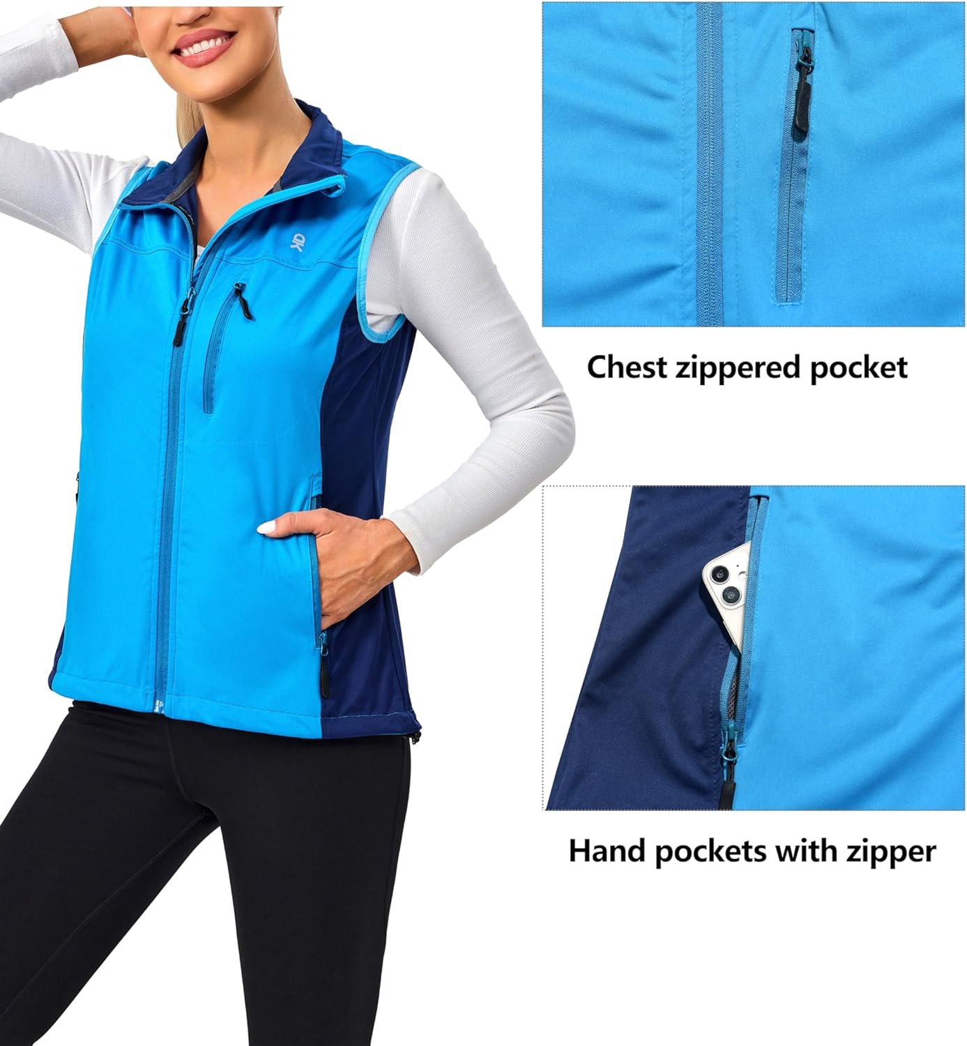 Little Donkey Andy Lightweight Cycling Vest Windproof Sleeveless Jacket for Women Water-Repellent Stretch Vest for Running - Image 2