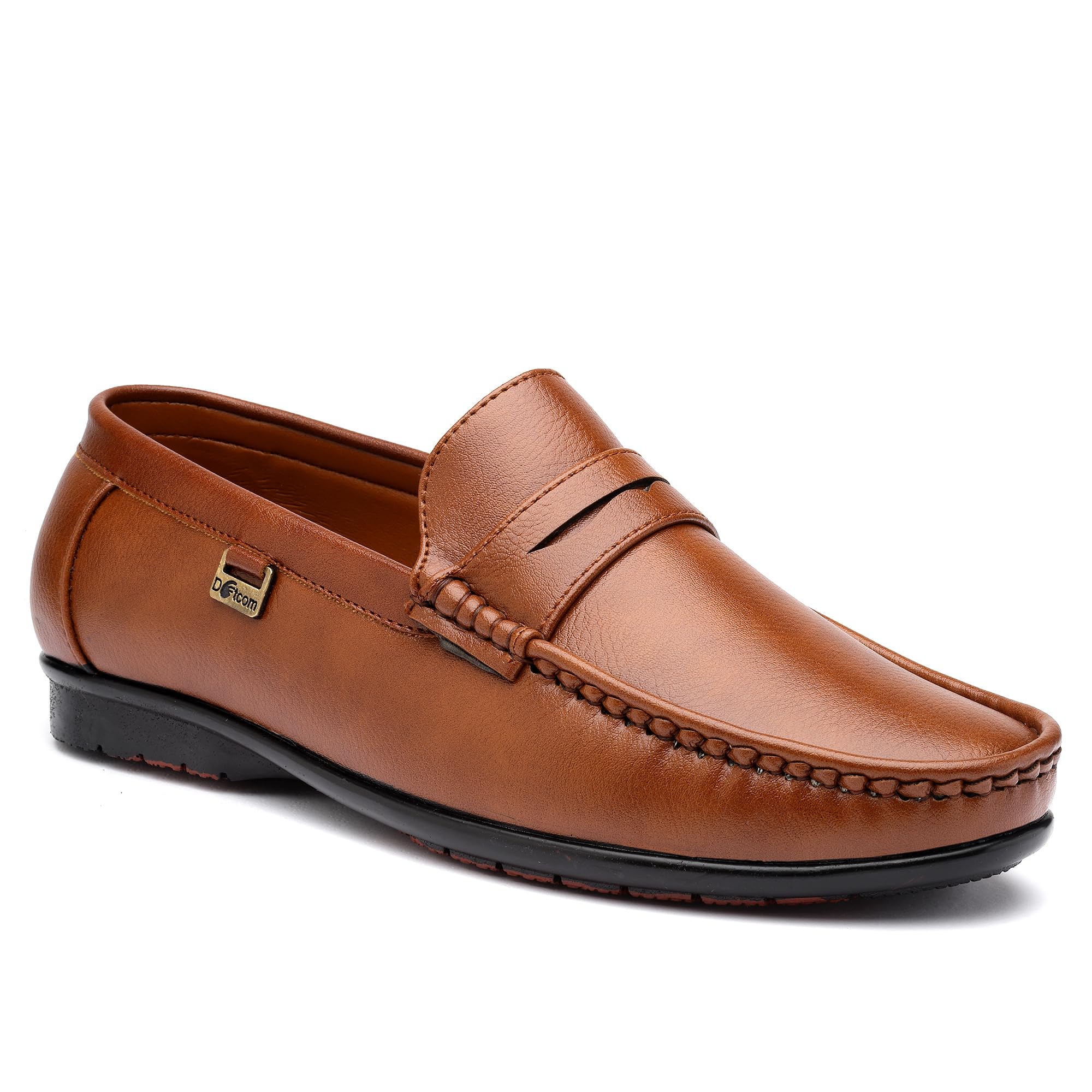 DRIVE-101 Lightweight Comfortable Synthetic Leather Loafers for Men-image-48