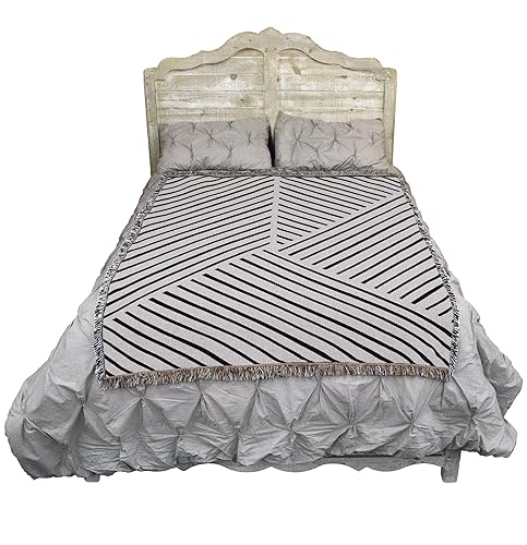 Miniatura 2 de Pure Country Weavers JJ Design House - Manta con diseño de líneas geométricas, manta tejida de algodón, hecha en los Estados Unidos (72 x 54