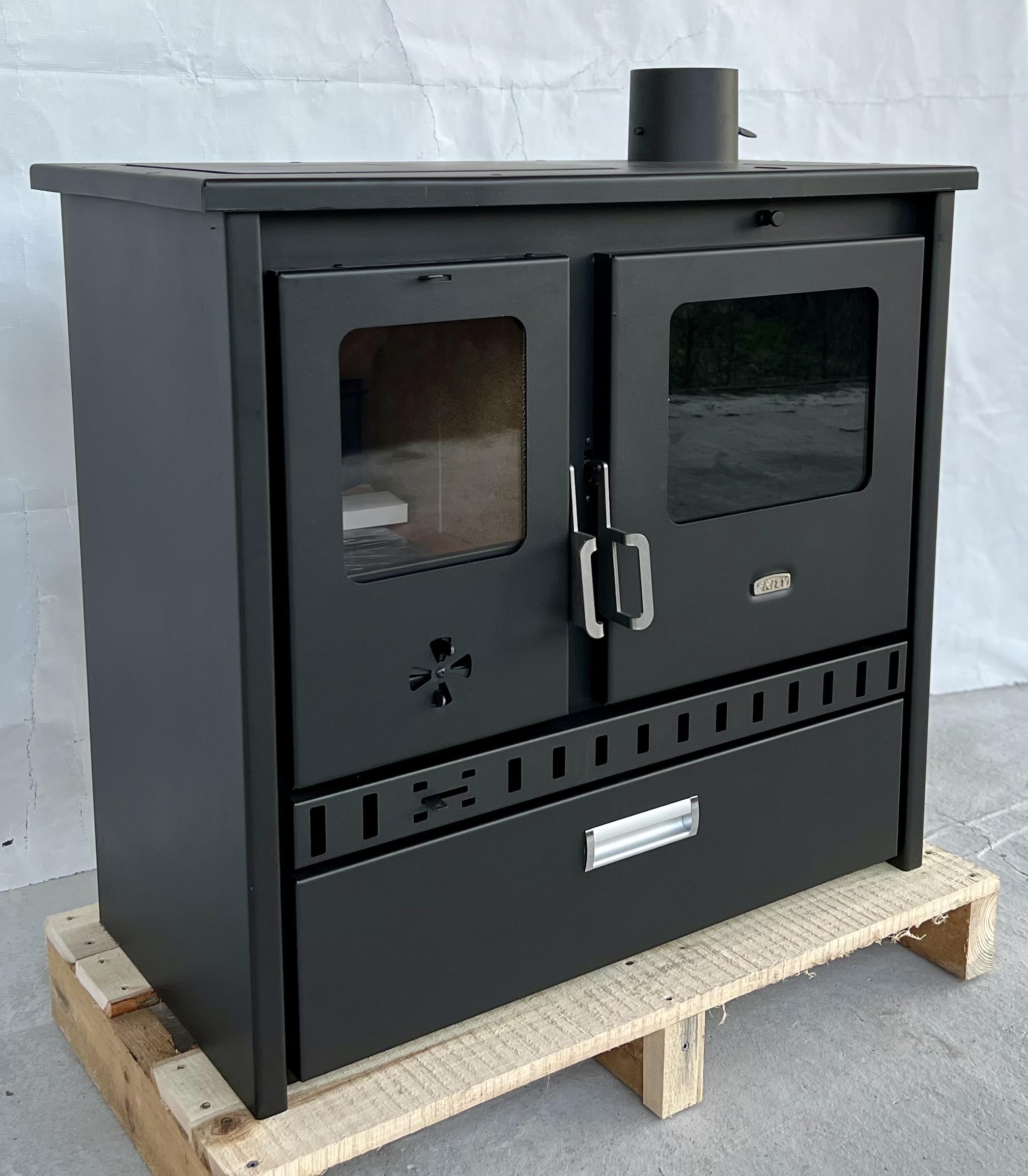 Prity 1P36 D Forno da Cucina con Forno 10,9 kW - Forno a Legna con Piano Cottura BImSchV Livello 2, EcoDesign 2022, EEK A +, Riscaldamento a legna per Cucina Casa Vacanze, Camino