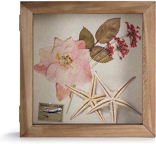 Miniatura 2 de TJ.MOREE Marco de caja de sombra de 12 x 12 pulgadas, vitrina con ventana de cristal, puerta de granja, marco de fotos de boda, recuerdos y fotos,