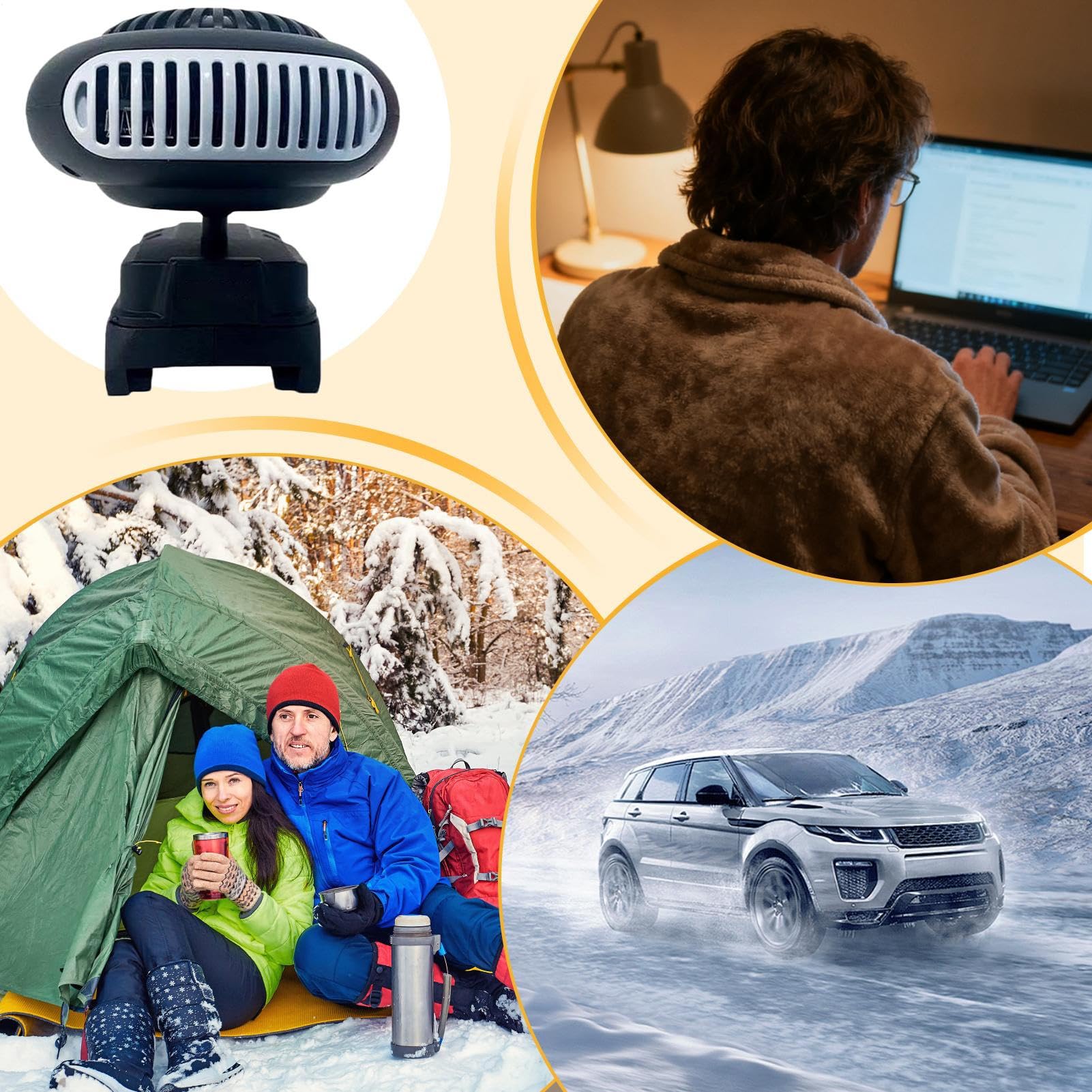 Riscaldatore Auto Sbrinatore Riscaldatore Elettrico Regolabile 360 Gradi | Parabrezza Sbrinatore E Antiappannamento Per Spostamenti Mattutini Guida Invernale Parcheggio Coperto