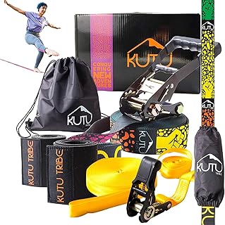 Slackline - 60 ft Slackline Kit with Tree Protectors