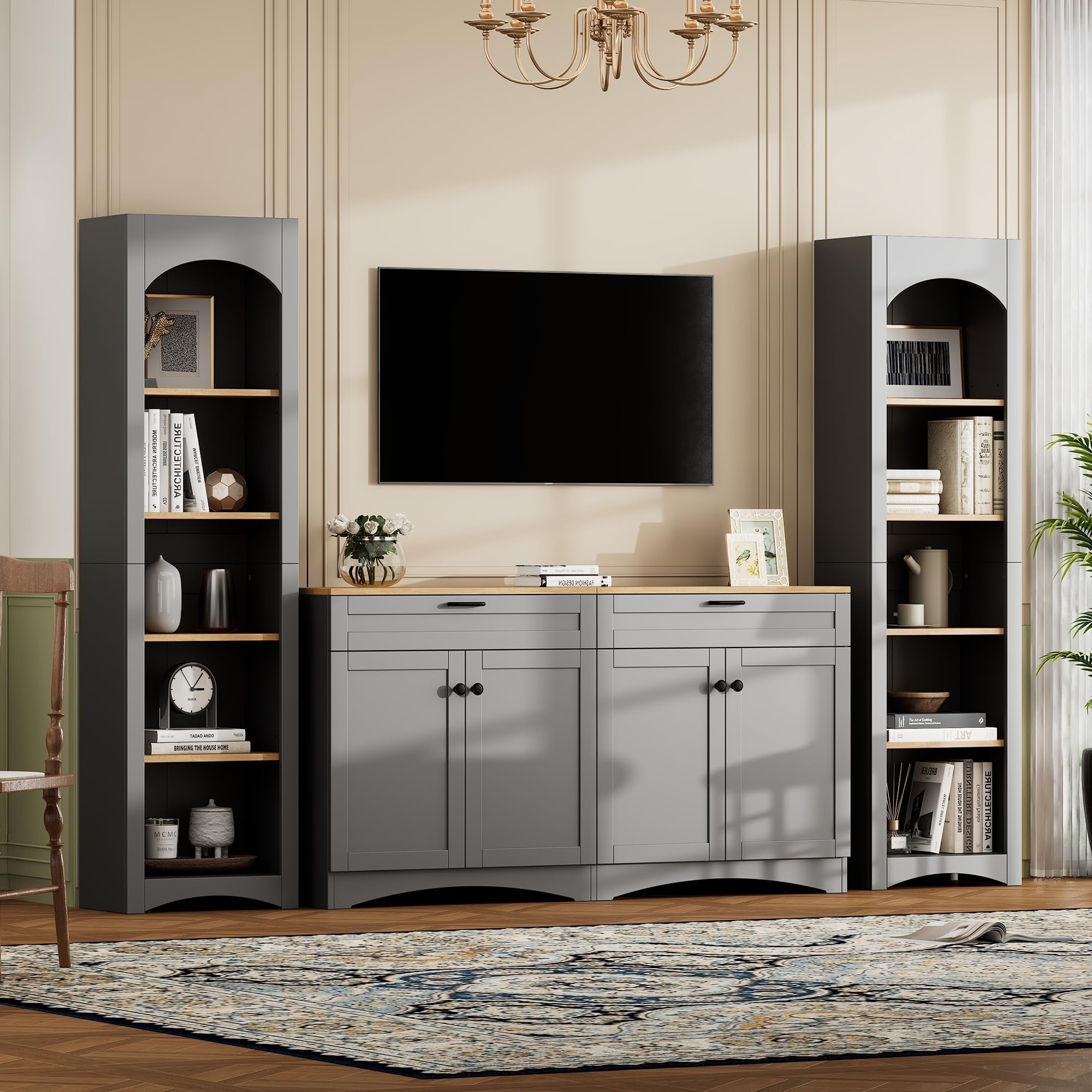 Udorich Rustic Farmhouse Entertainment Center for TVs Up to 70