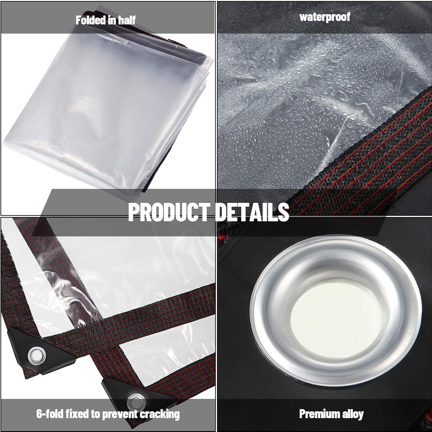 Clear Dustproof Waterproof Thicken Cover Tarp Plastic Tarps Heavy Duty Anti-Aging Insulation PE Tarp with Elastic Rope for Garden Furniture Cars Opening Storage Garden Furniture (20 x 10 Feet)
