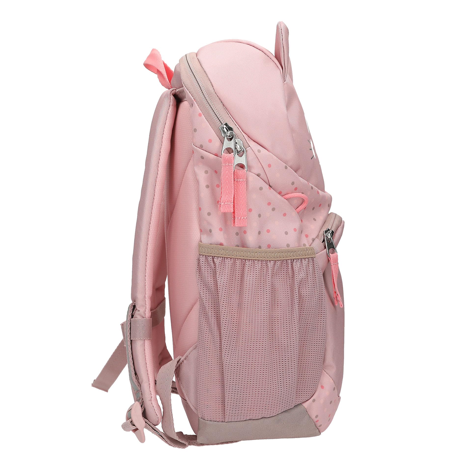 Depesche 13992 Princess Mimi - Ergonomischer Rucksack in Rosa, mit Katzen-Gesicht, applizierten Katzenohren und Pünktchen-Muster, Tasche mit verstellbaren Trägern