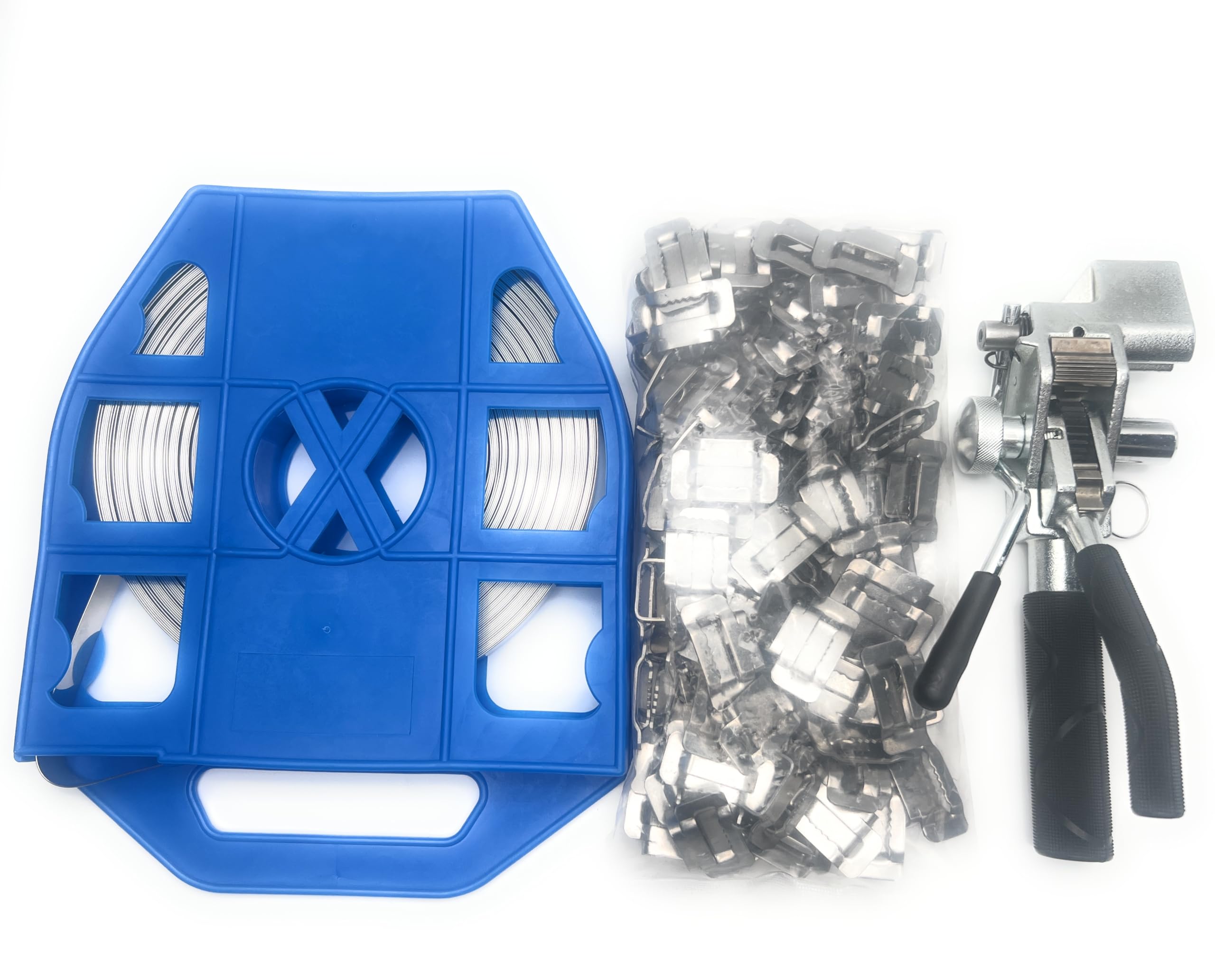 CNSFGJ Stainless Steel Strapping Banding Tool Heavy Duty Banding Tensioner Cutting Tool Steel Strapping Banding Coil Kit Ratchet Banding Tool for High