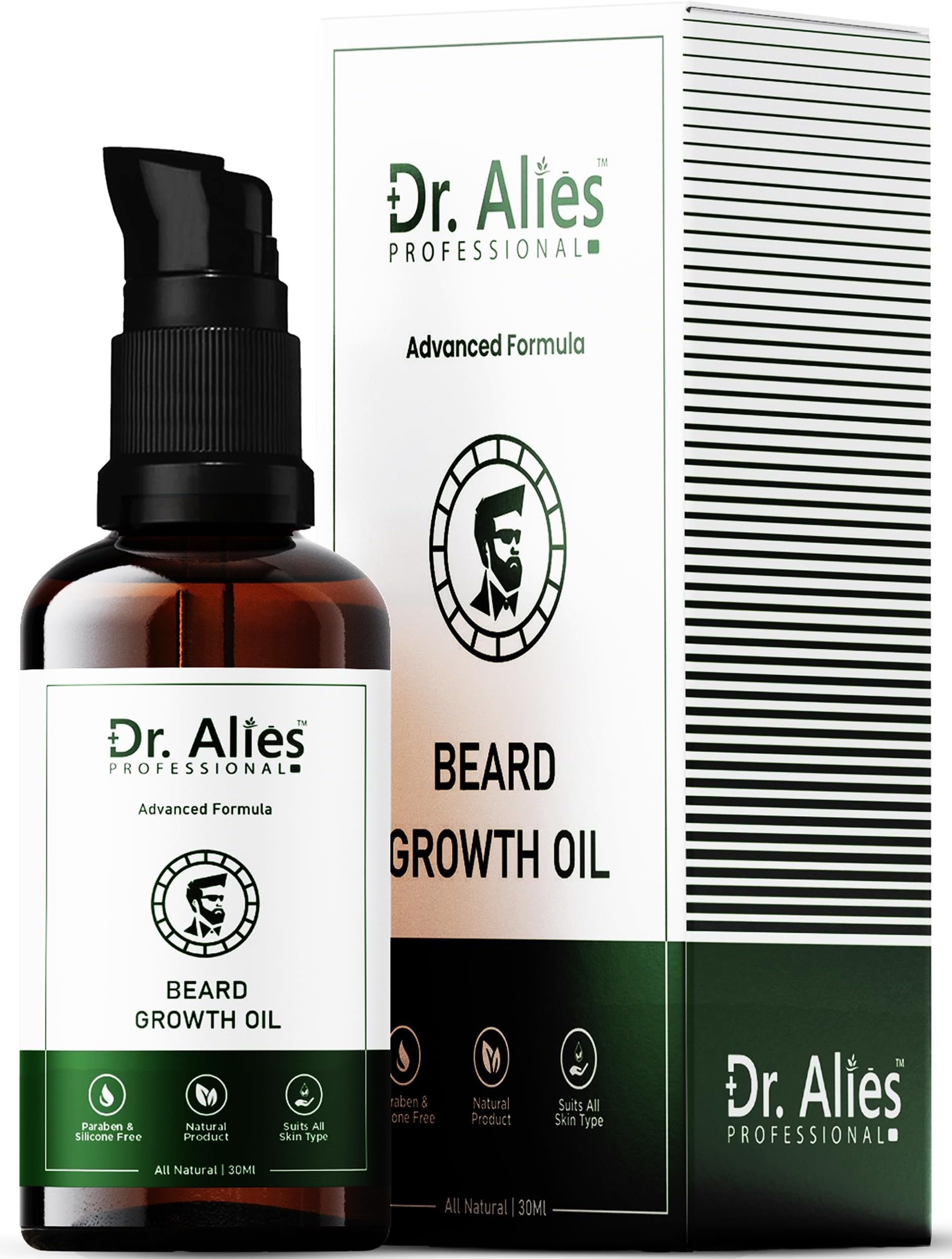 Beard Growth Oil | Natural Castor, Vitamin E & Almond Oil for Thicker, Fuller Beard | Stimulates Facial Hair Growth, Fills Patches & Promotes Healthier Beard