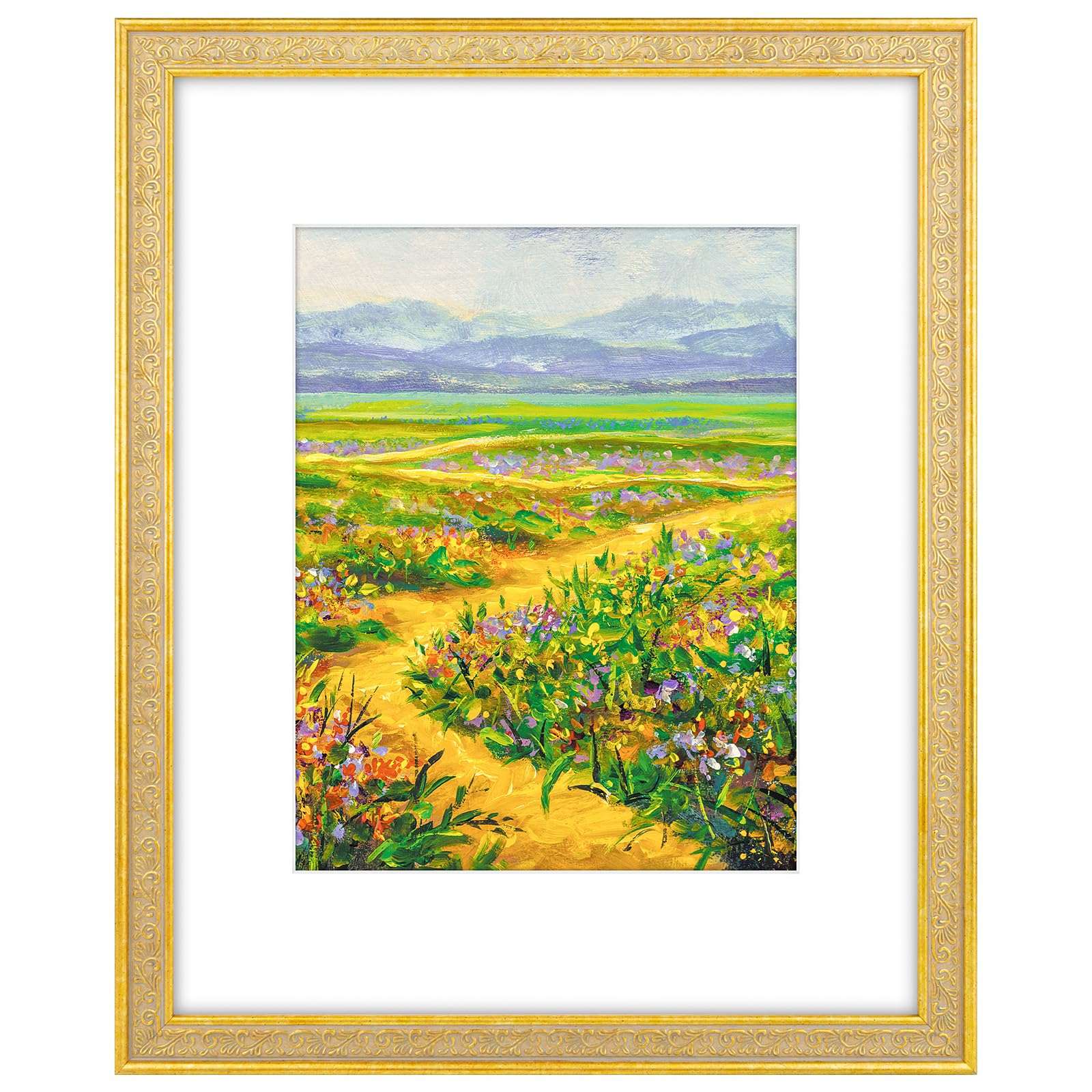 Golden State Art 16x20 Picture Frame with Distressed Gold Finish