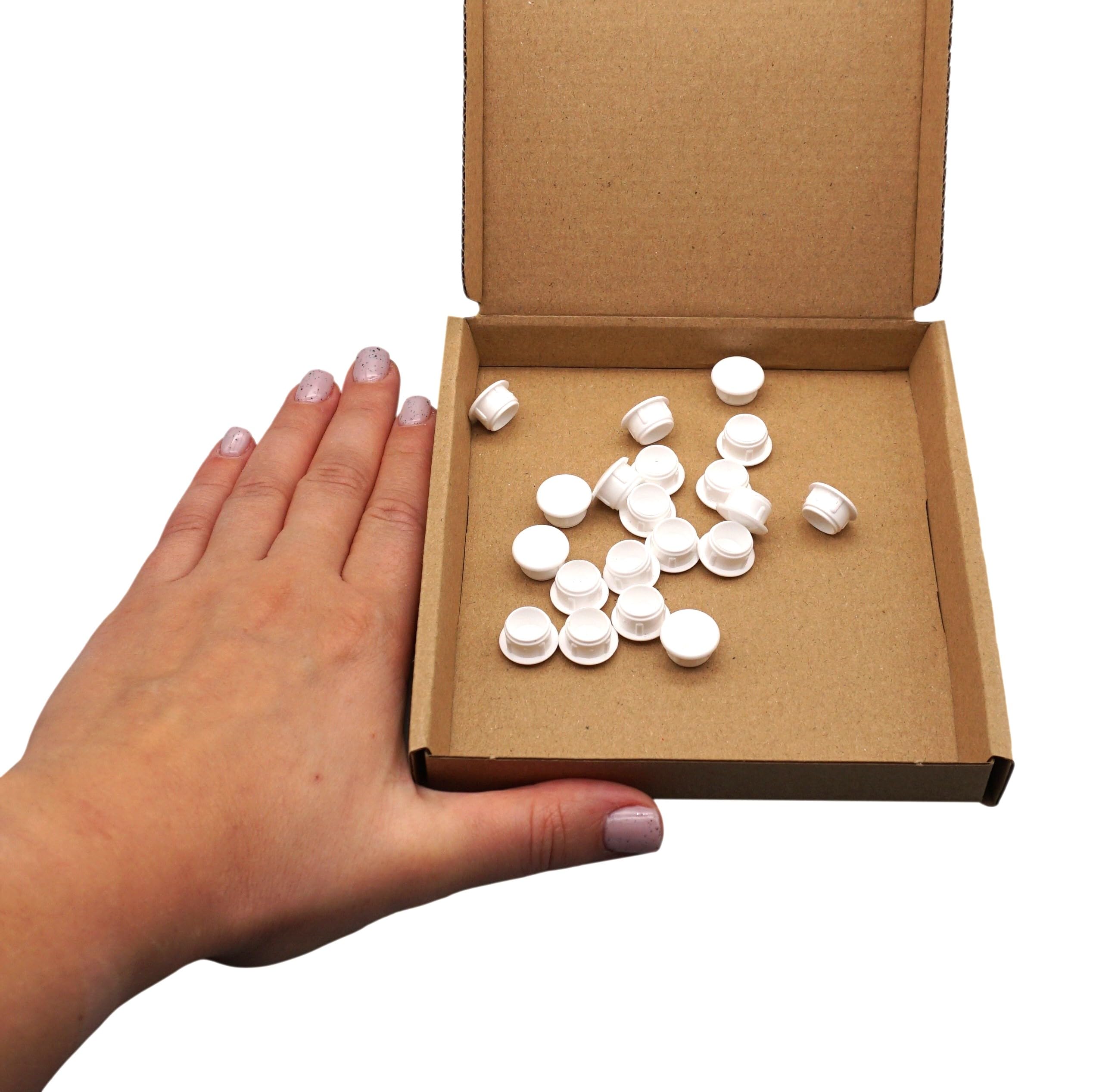 SKIR'CO (20 pcs) White Plastic Hole Plugs 11 mm, Drill Hole Cover Caps, Furniture Hole Plug, Screw Hole Plugs - Image 4