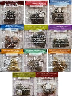 Two Leaves and a Bud Tea Sampler Whole Leaf 11 Flavors 2 of Each (22 Count)