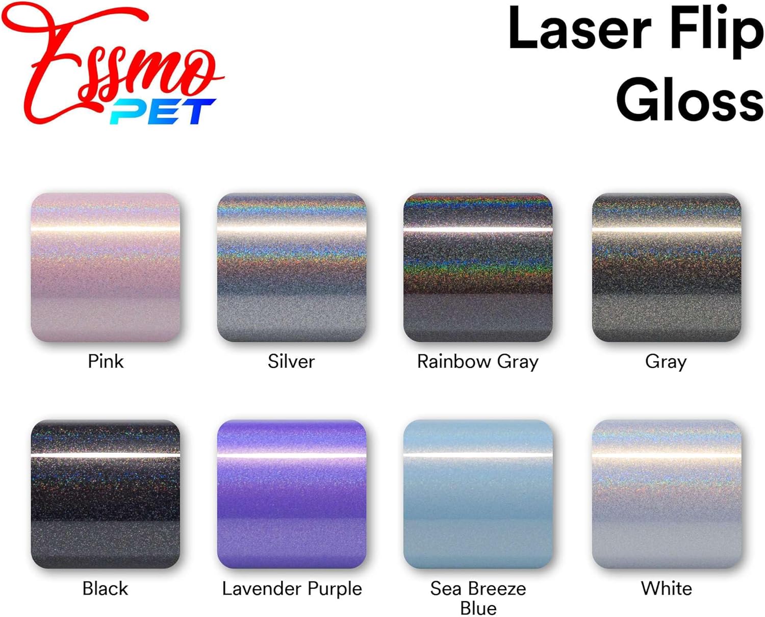 PET Laser Flip Gloss Black Chameleon Metallic Color Shift Color Change Vinyl Wrap Auto Car Sticker Decal Film Sheet Bubble Free Air Release Technology with Tool Set 3FTx5FT