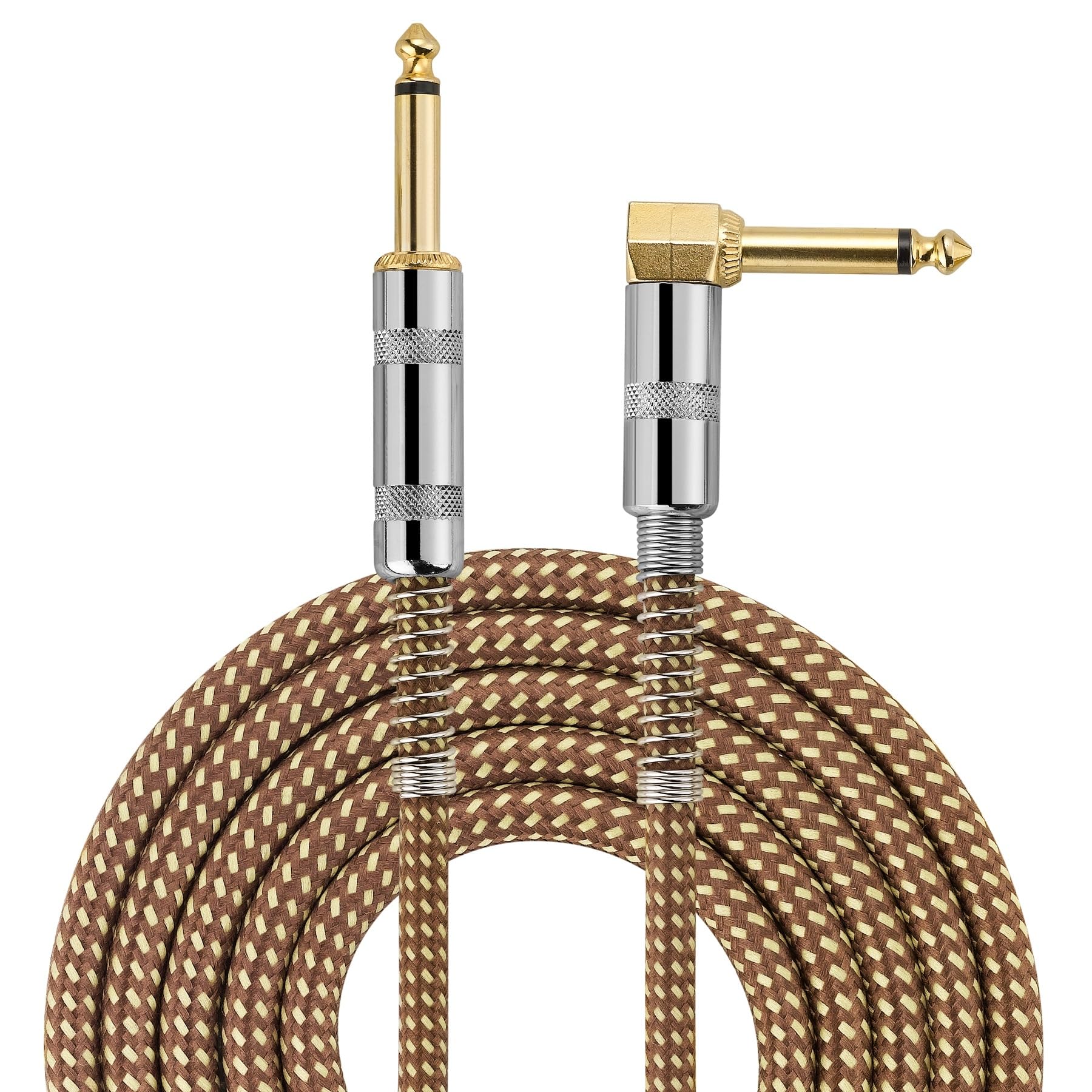 kabel audio do gitary Pleciony 1/4 ''Jack 90 Stopni 6.5mm Do 6.5mm Kabel Audio Pozłacany Do Elektrycznego Wzmacniacza Miksującego Gitarę (Color : 5m)