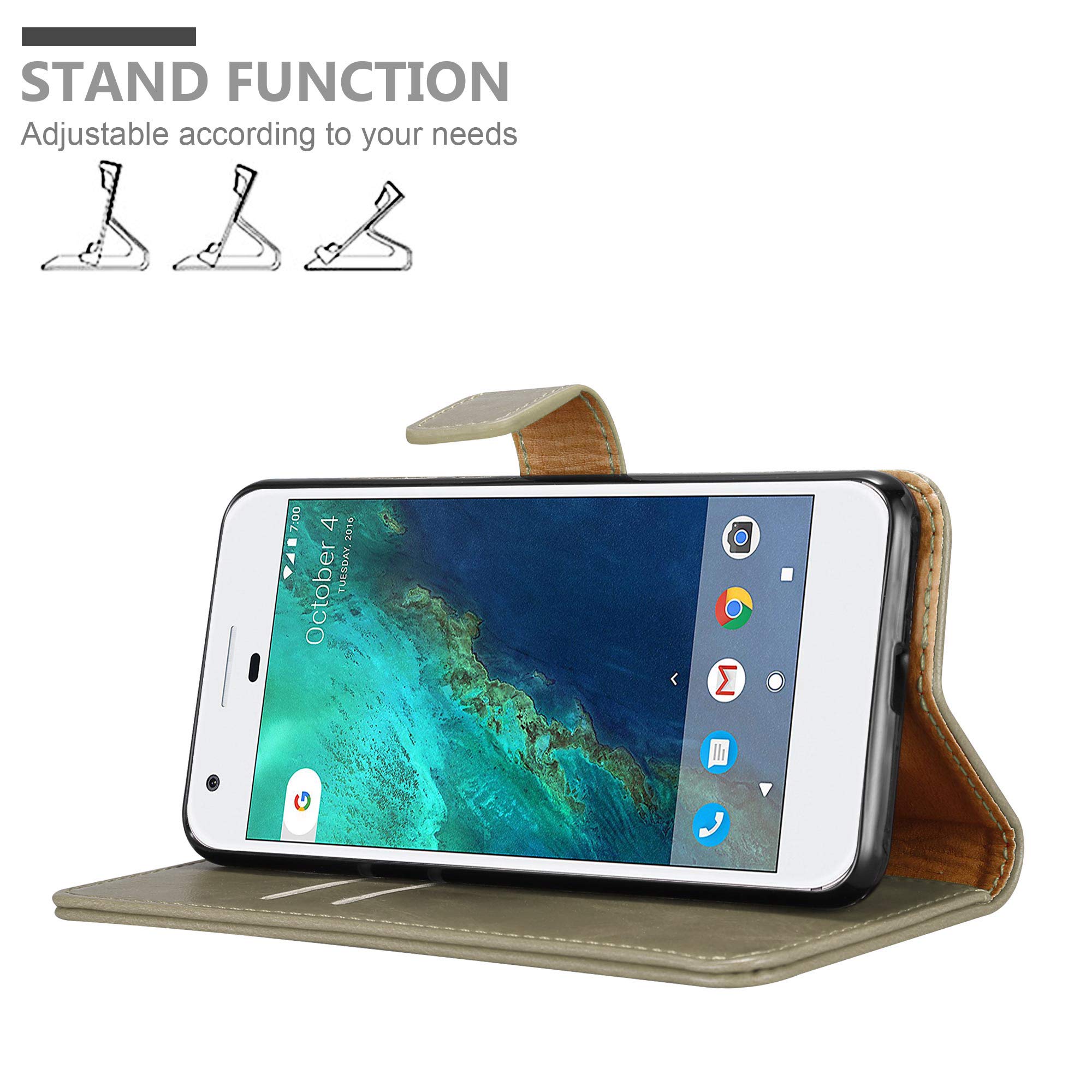 Custodia Libro Per Google Pixel In Grigio Chiaro Marrone