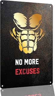 Motivational Gym Fitness Metal Sign 8 x 12 Inch | Home Gym & Garage Gym & Bedroom & Office & Workout Studio Wall Decor, Gift for Fitness Enthusiasts & Bodybuilders