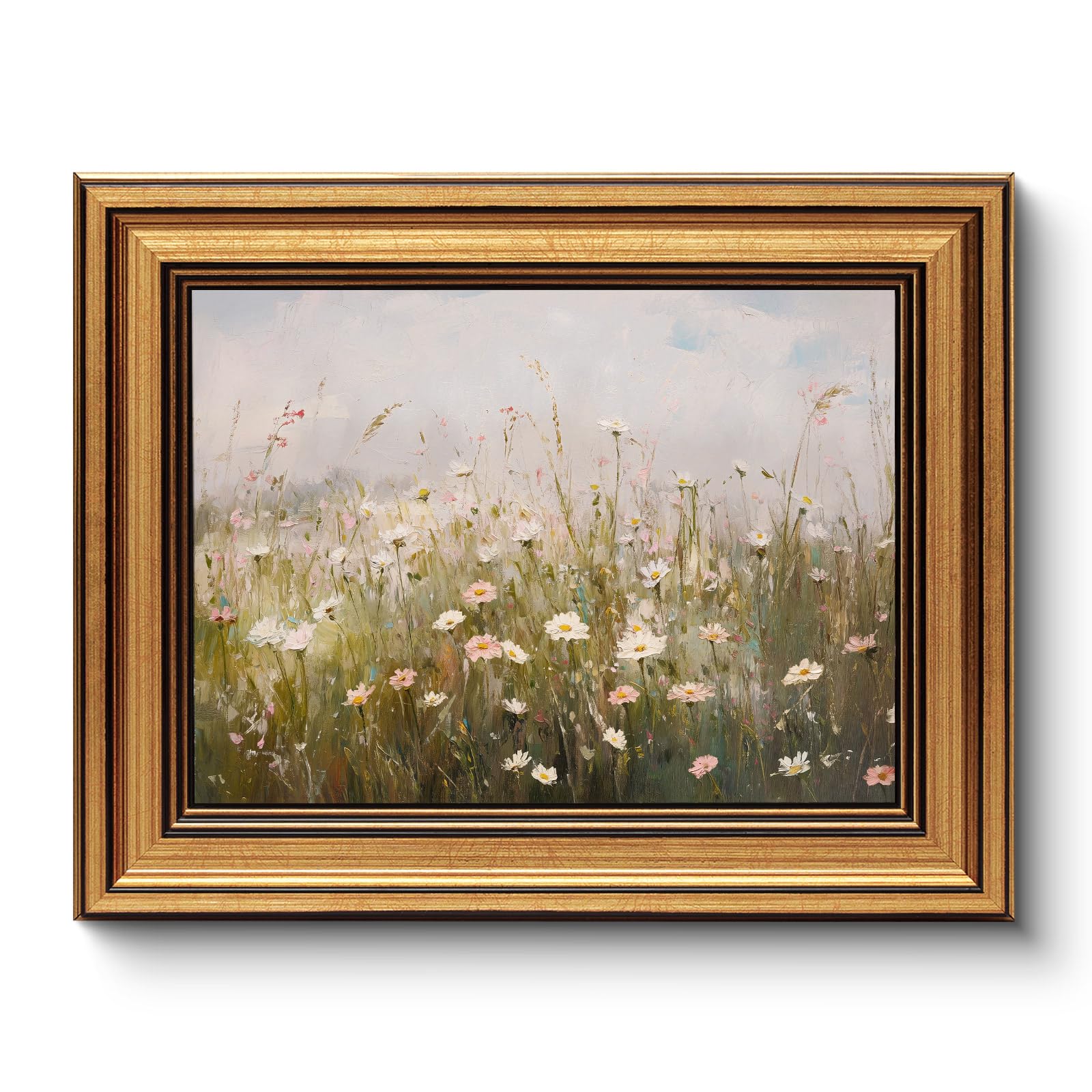 HUARCEY Gold Framed Wildflower Canvas