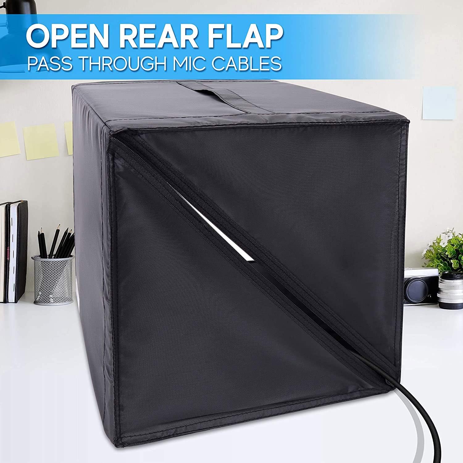 Pyle 2-Pc Recording Shield Box-Microphone Foam Booth Cube, Sound Dampening Filter Audio, Acoustic Noise Isolator Platform w/Wedgie Padding (PSIB27X2)