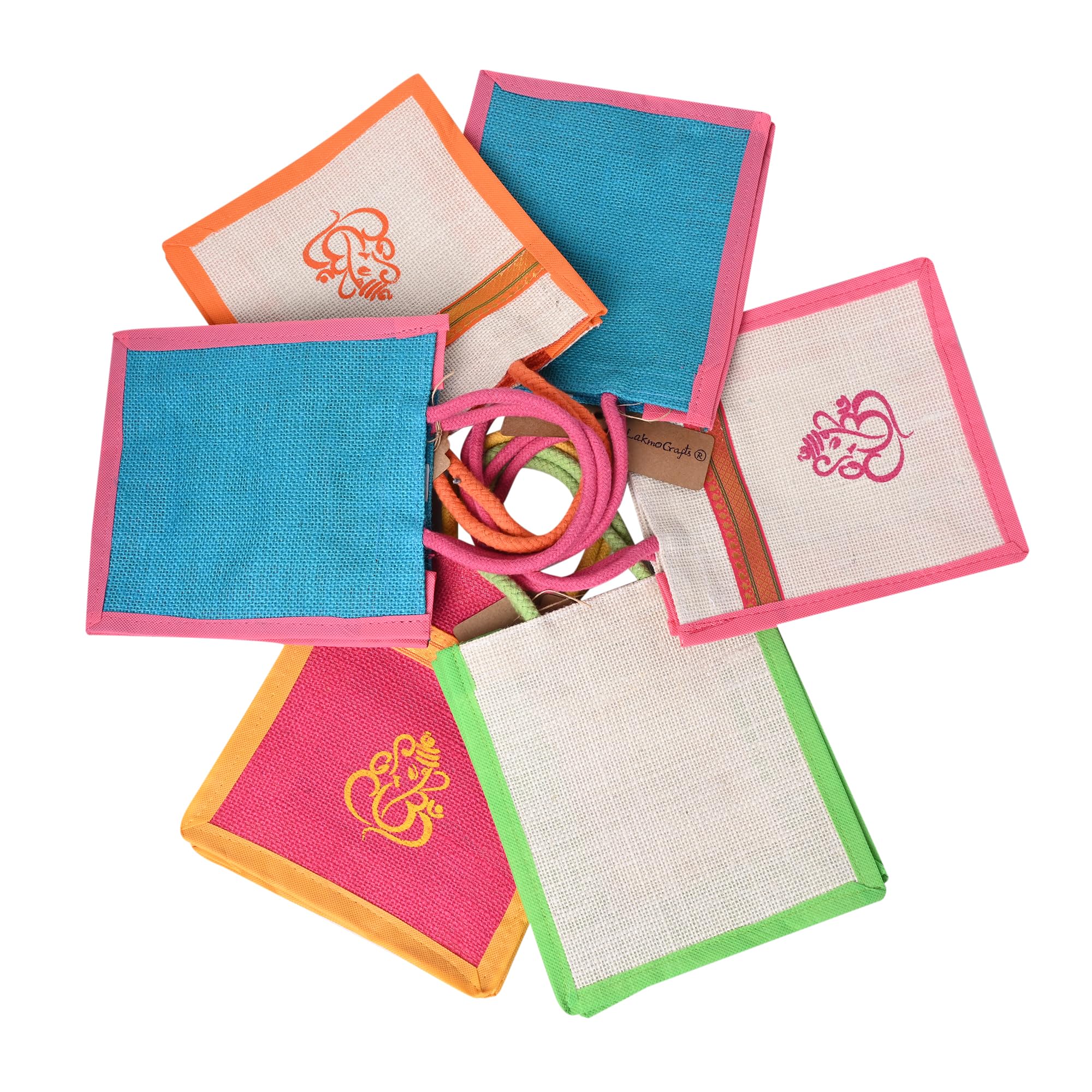 Lakmo Crafts® Jute Bags with God Vinayagar Print for Return Gifts | Thamboolam Bags | Wedding Return Gifts | Multicolor 8 * 6 * 4 inches (500) (B09TG4VN5X) Amazon Price History, Amazon Price Tracker