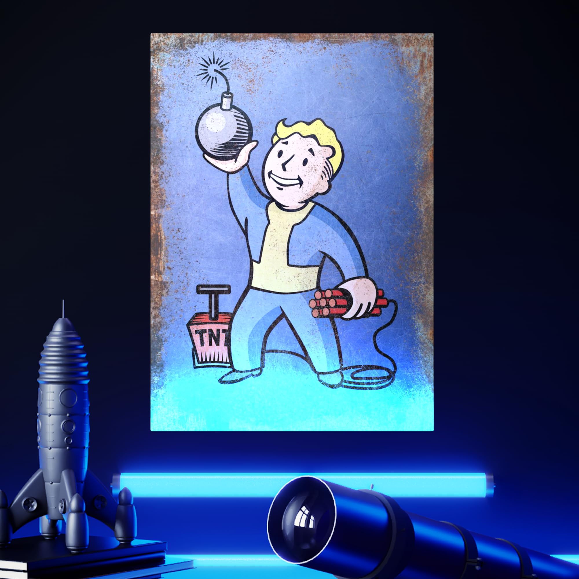 Displate – Poster in metallo – Montaggio magnetico – Fallout – TNT – Dimensione L – 67,5 x 48 cm
