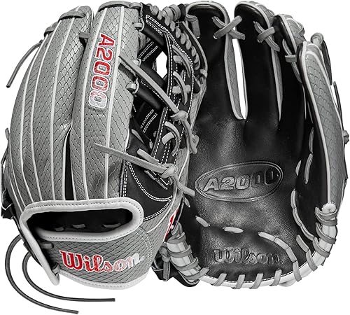 WILSON Guante de lanzamiento rápido A2000® FP75SS 2023 - 11.75 pulgadas, tiro a mano derecha, campo interior, gris/negro