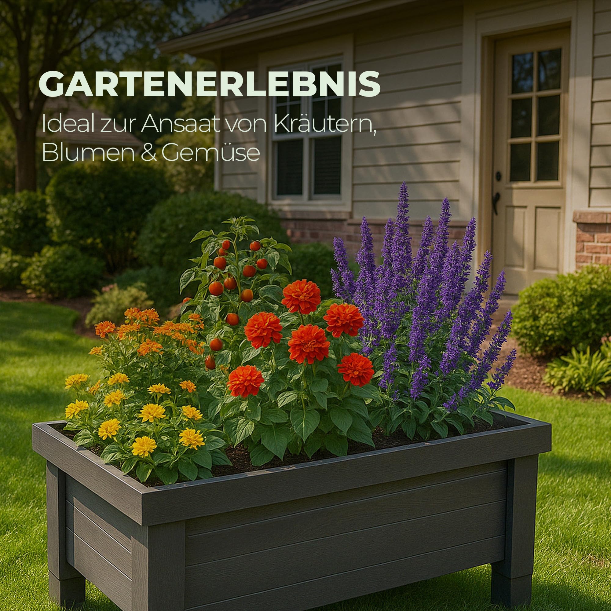 Bestlivings Maxi Hochbeet mit Haube 100x50x107cm, Frühbeet für Balkon und Garten mit Einstellbarer Belüftung, aus UV-beständig und wetterresistent