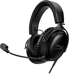 Headset Gamer HyperX Cloud III – Compatível com PC, PS5, Xbox Series X|S, Drivers Angulados de 53mm, Áudio DTS, Microfone de 10 mm, USB-C, USB-A, Fio de 3,5 mm, Preto (727A8AA)