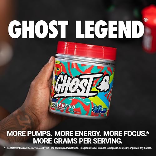 Miniatura 2 de GHOST Legend V3 - Polvo de preentrenamiento, Lemon Crush, 30 porciones, preentrenamiento para hombres y mujeres con cafeína, L-citrulina y beta