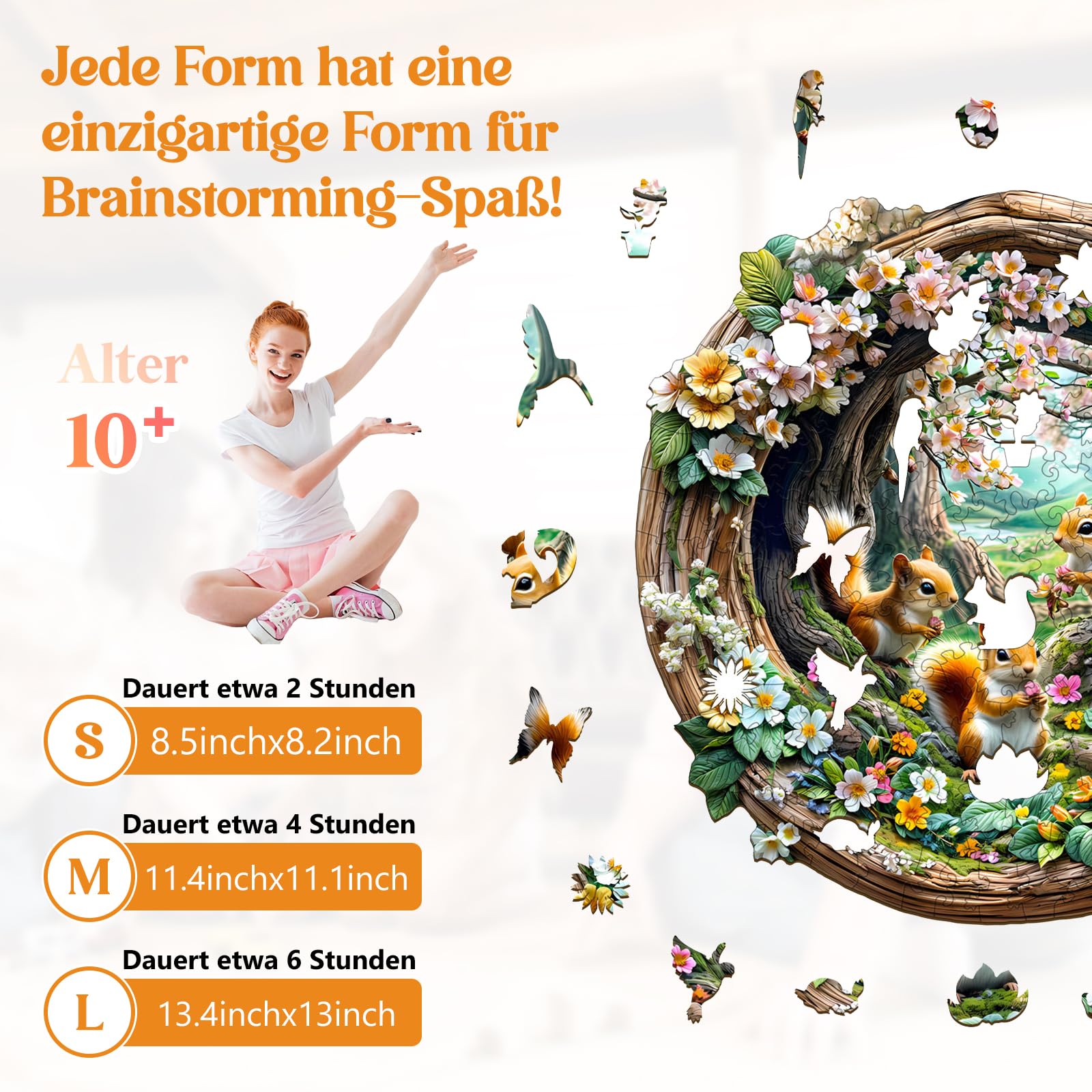 Drewniane puzzle 3D dla dorosłych - 300 elementów, drewniane puzzle, pudełko prezentowe, dekoracja ścienna i prezent dla przyjaciół i rodziny (14 lat)