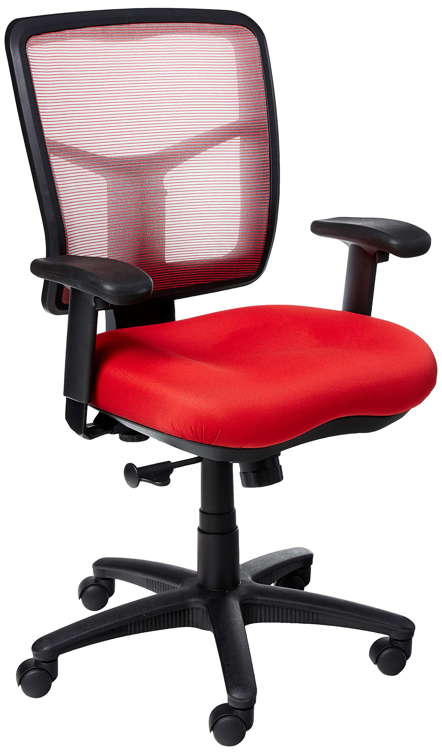 Office Star Air Mist Mesh Back Task Chair with Molded Foam Seat, 2-Way Adjustable Arms and Ratchet Back Height Adjustment, Red