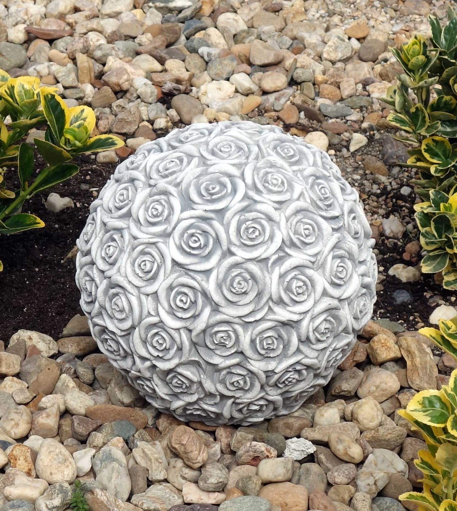 Boule décorative de décoration de Jardin en Pierre/béton - Les Roses sont Rouges