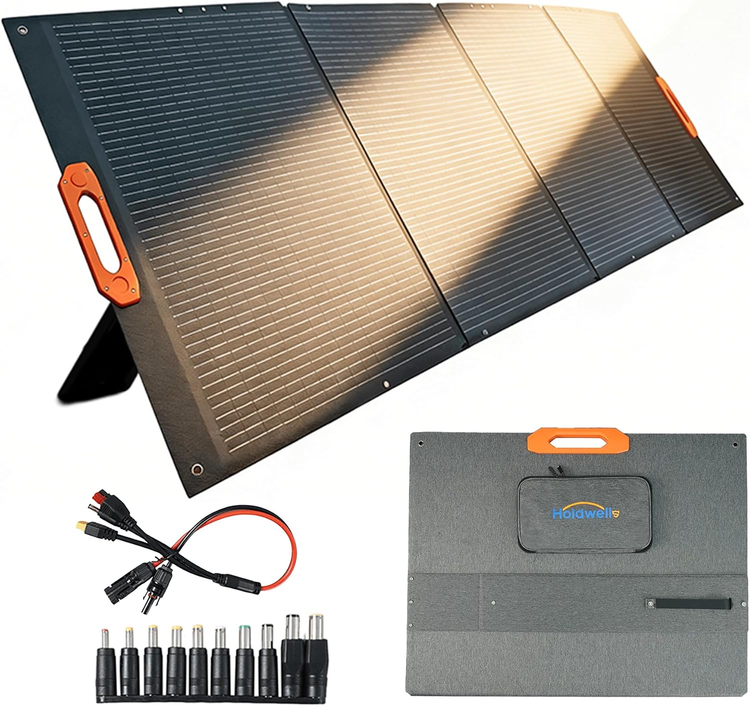 400W Portable Solar Panel for Power Station, 25% High Efficiency ETFE Foldable Solar Panel Charger, QC3.0, USB-C 66W, MC4 Output, IP67 Waterproof, for Outdoor Camping, RV, Emergency Power Supply