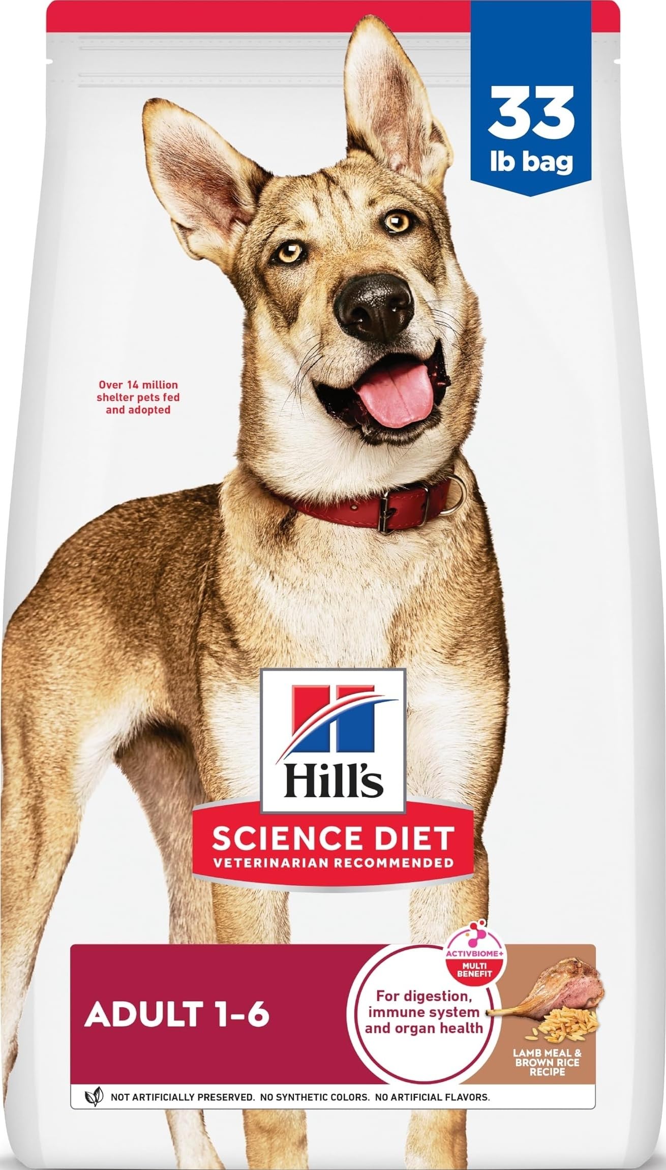 Hill's Science Diet Adult 1-6 Dry Dog Food | #1 Veterinarian Recommended, Lamb Meal & Brown Rice, 33 lb. Bag