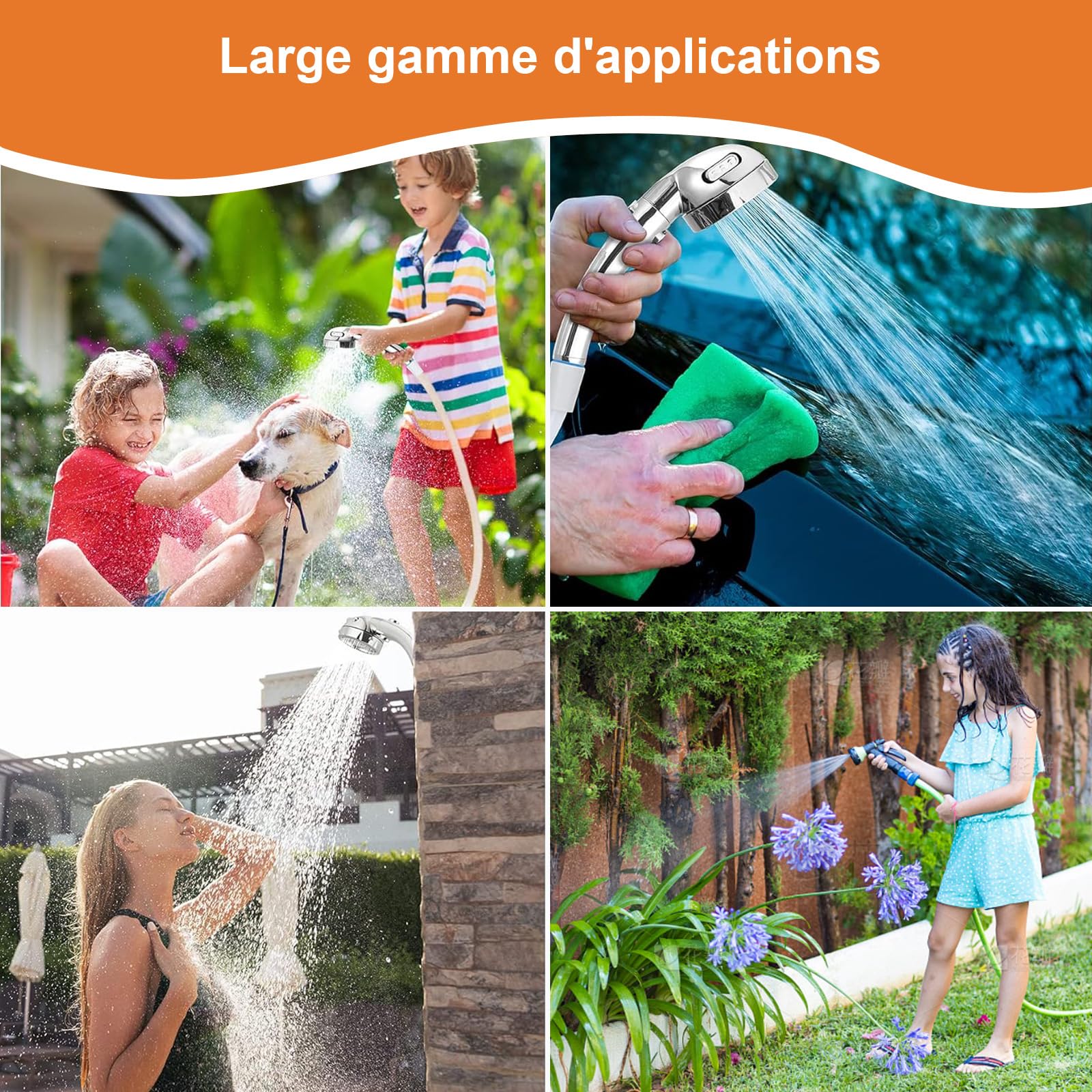 Douche Solaire,Douche Camping,Douche Solaire Camping 5400 mAh, avec Affichage de la température, désinfection UV, adaptée au Camping, à la randonnée, à la Plage