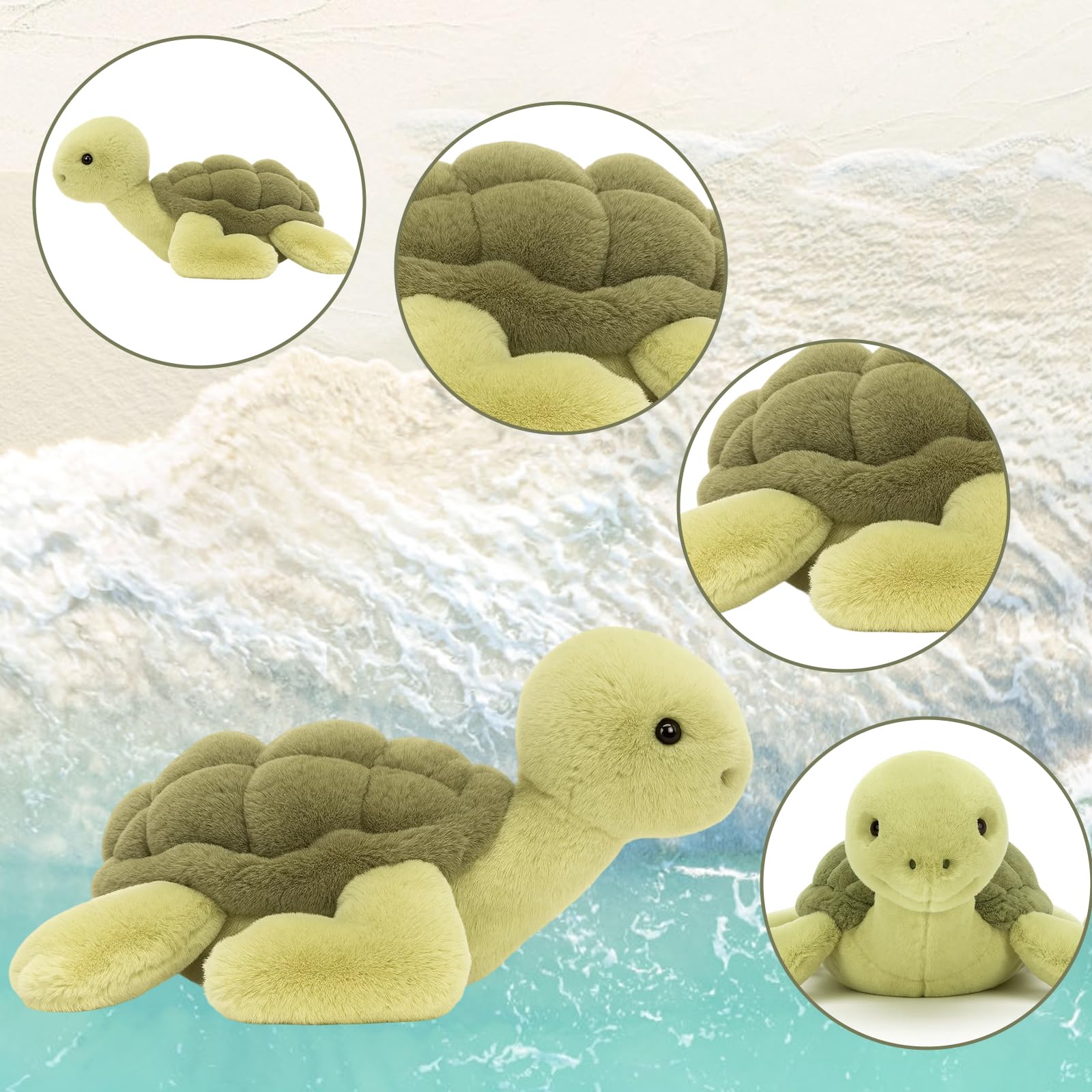 Turtle Teddy, Weighted Teddy for Adults Soft Plush Toy for Children Stress Relief Companion - Image 3